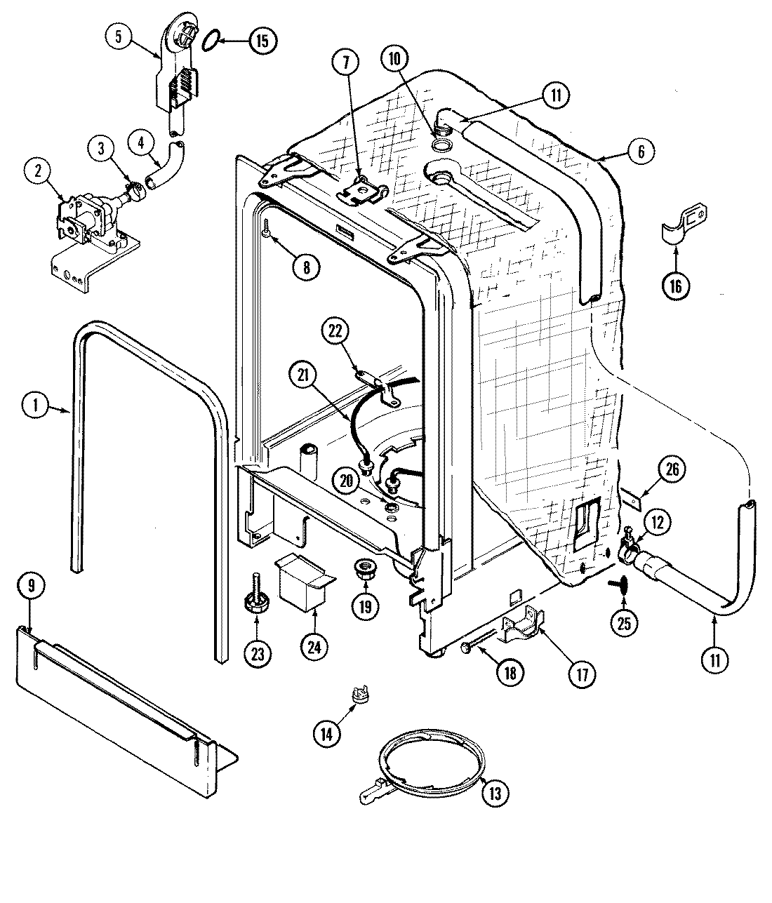 Maytag DWU7202AAB tub diagram
