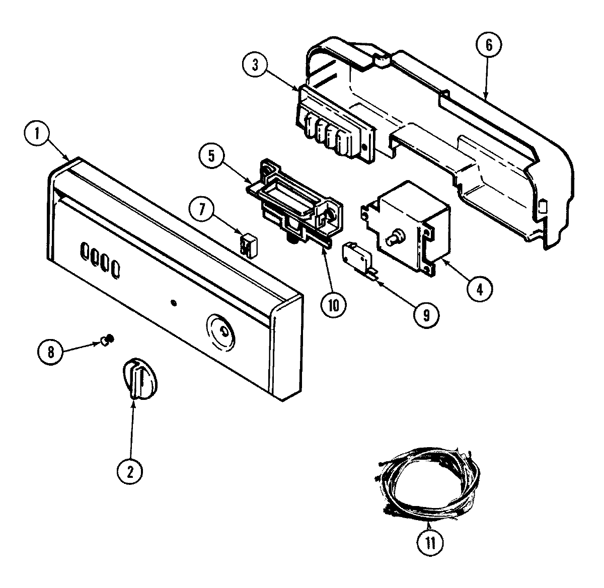 Maytag DWU7400ABE control panel diagram