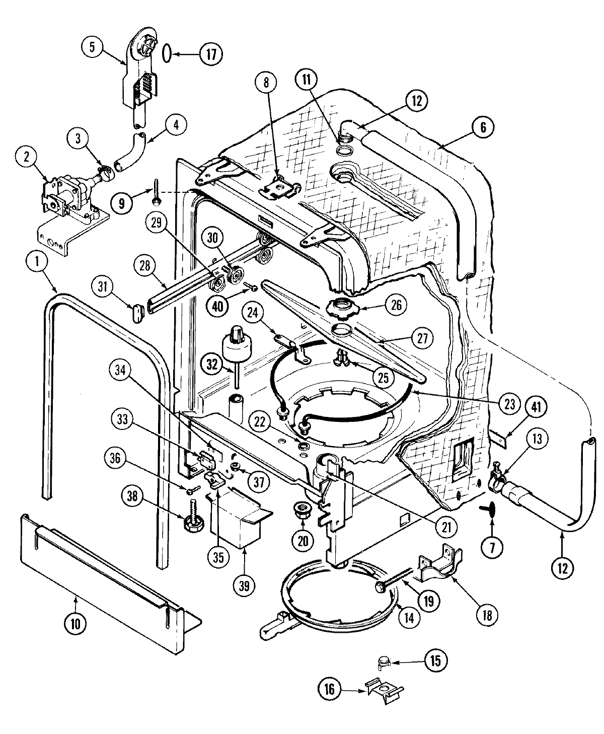 Maytag DWU7400ABE tub diagram