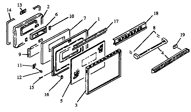 Modern Maid FDU2492WW-P1130626N oven door assy diagram