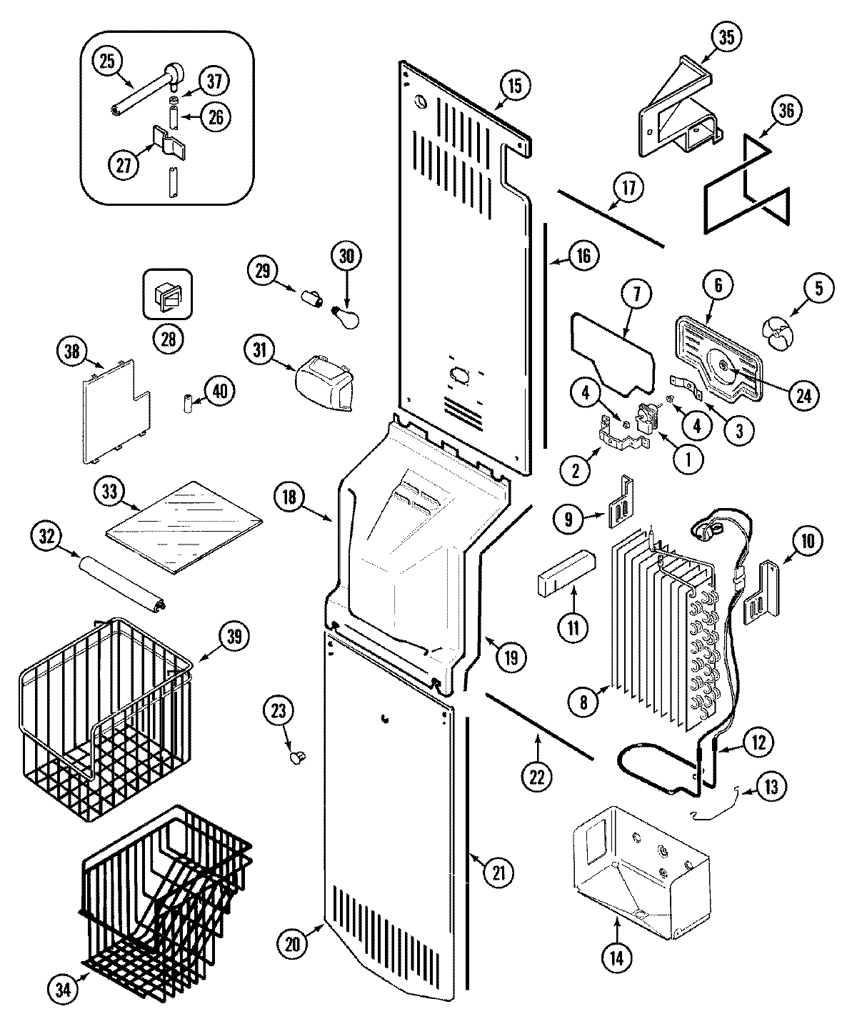 Maytag GC2227EED1 freezer compartment diagram