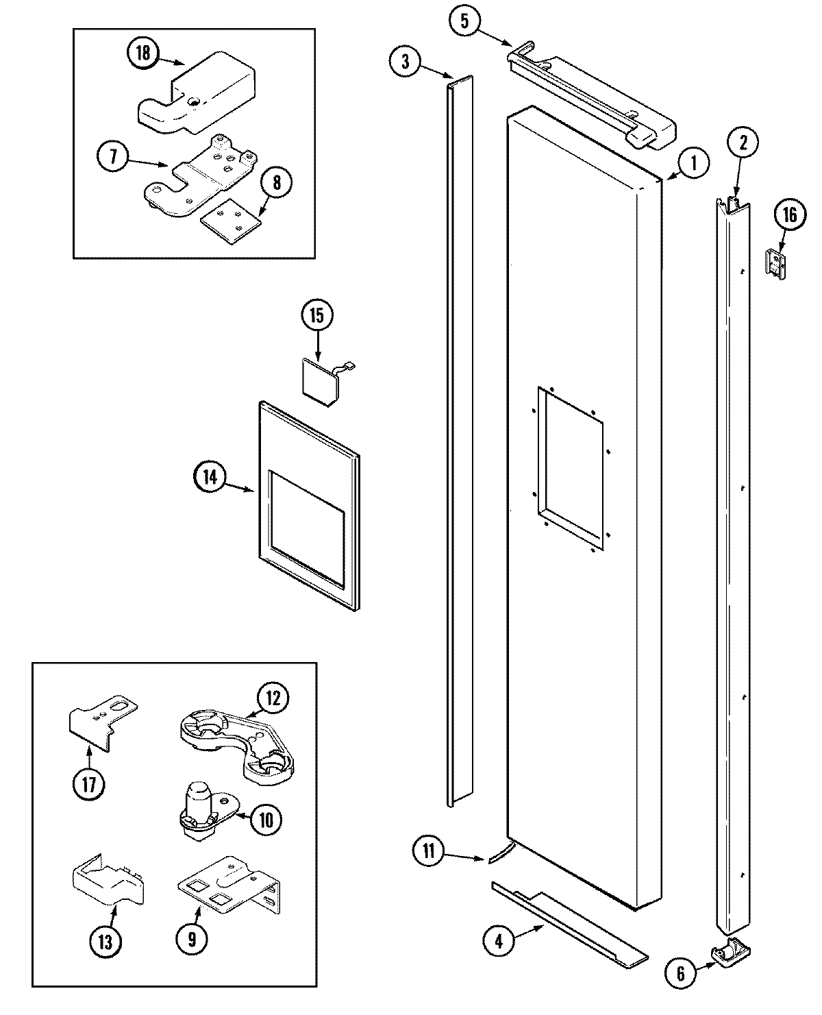 Maytag GC2227EED1 freezer outer door diagram