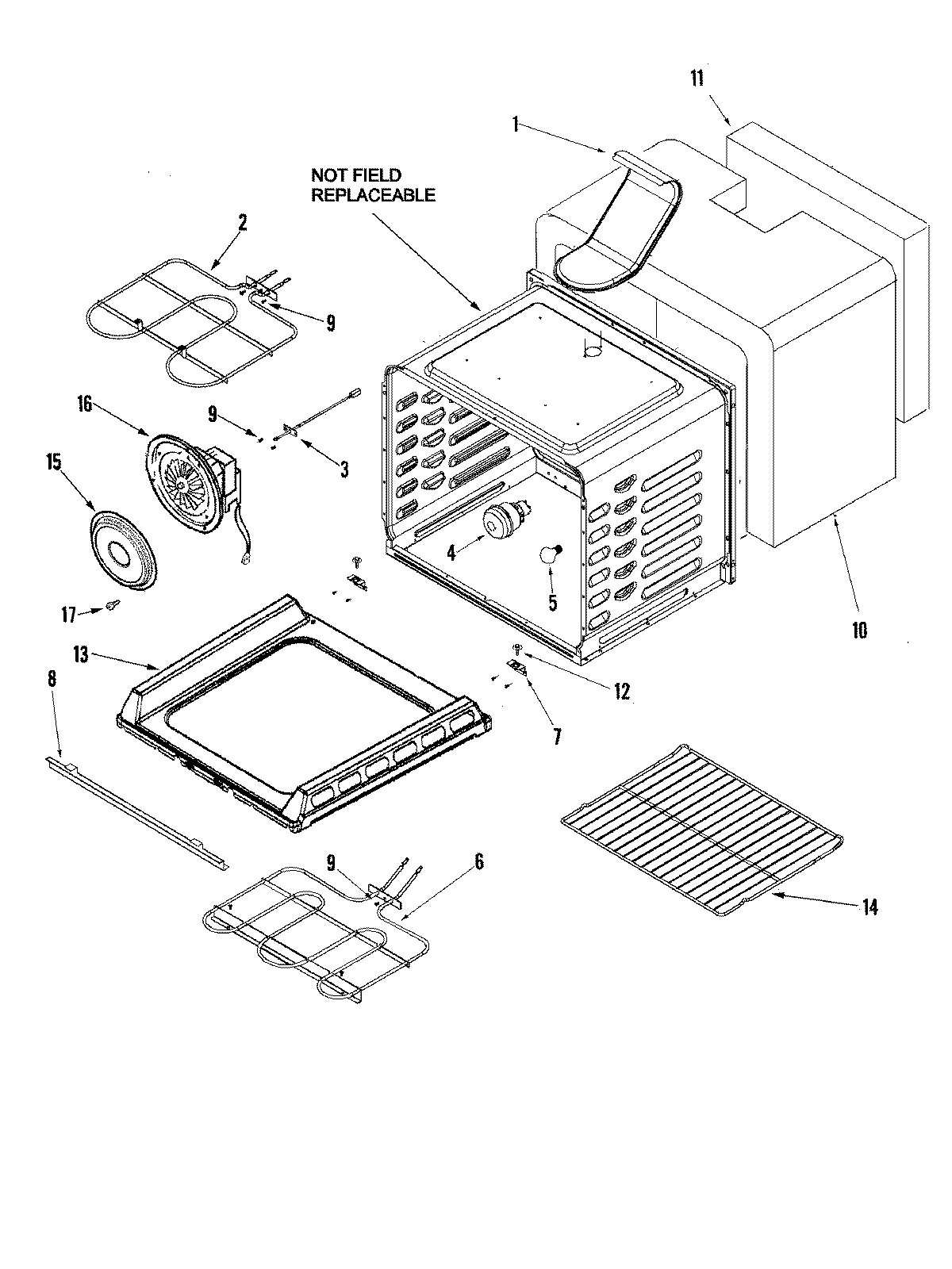 Jenn-Air JER8885RAB cavity diagram