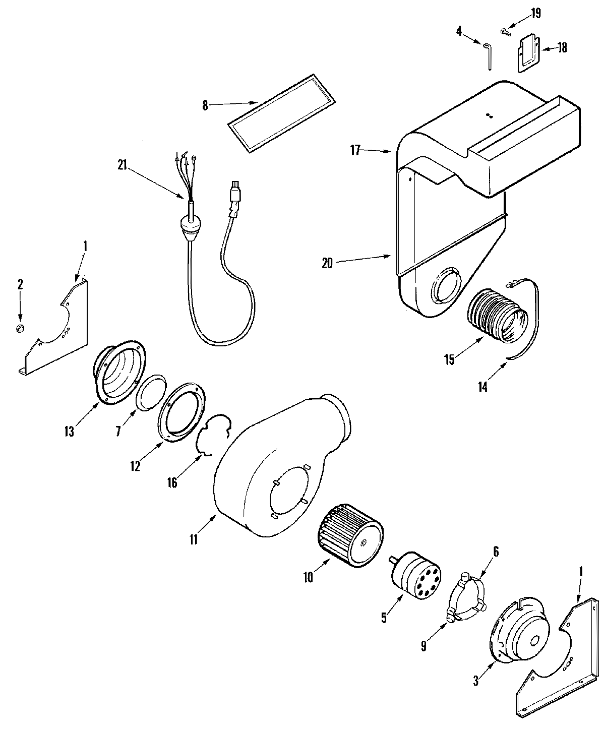 Jenn-Air JES9800BAB blower assembly (plenum) diagram