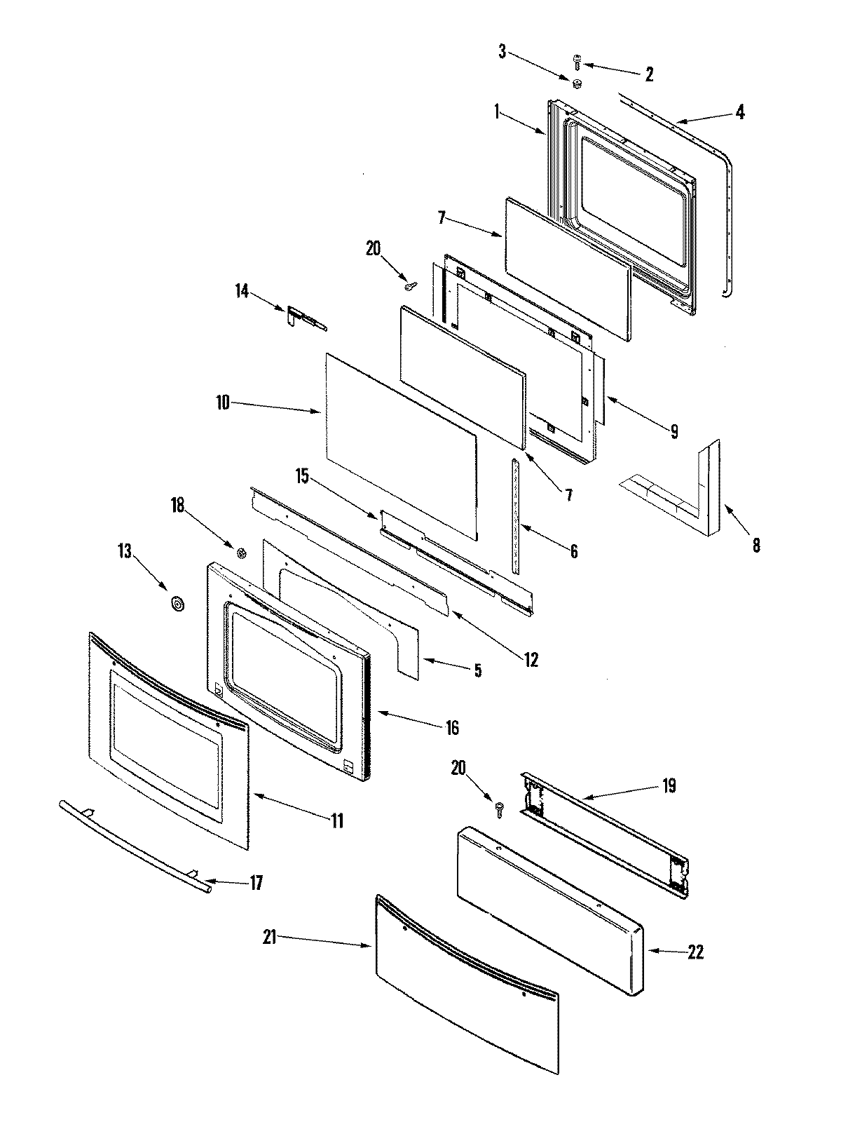 Jenn-Air JES9800BAB door/access panel (ser pre 11) diagram
