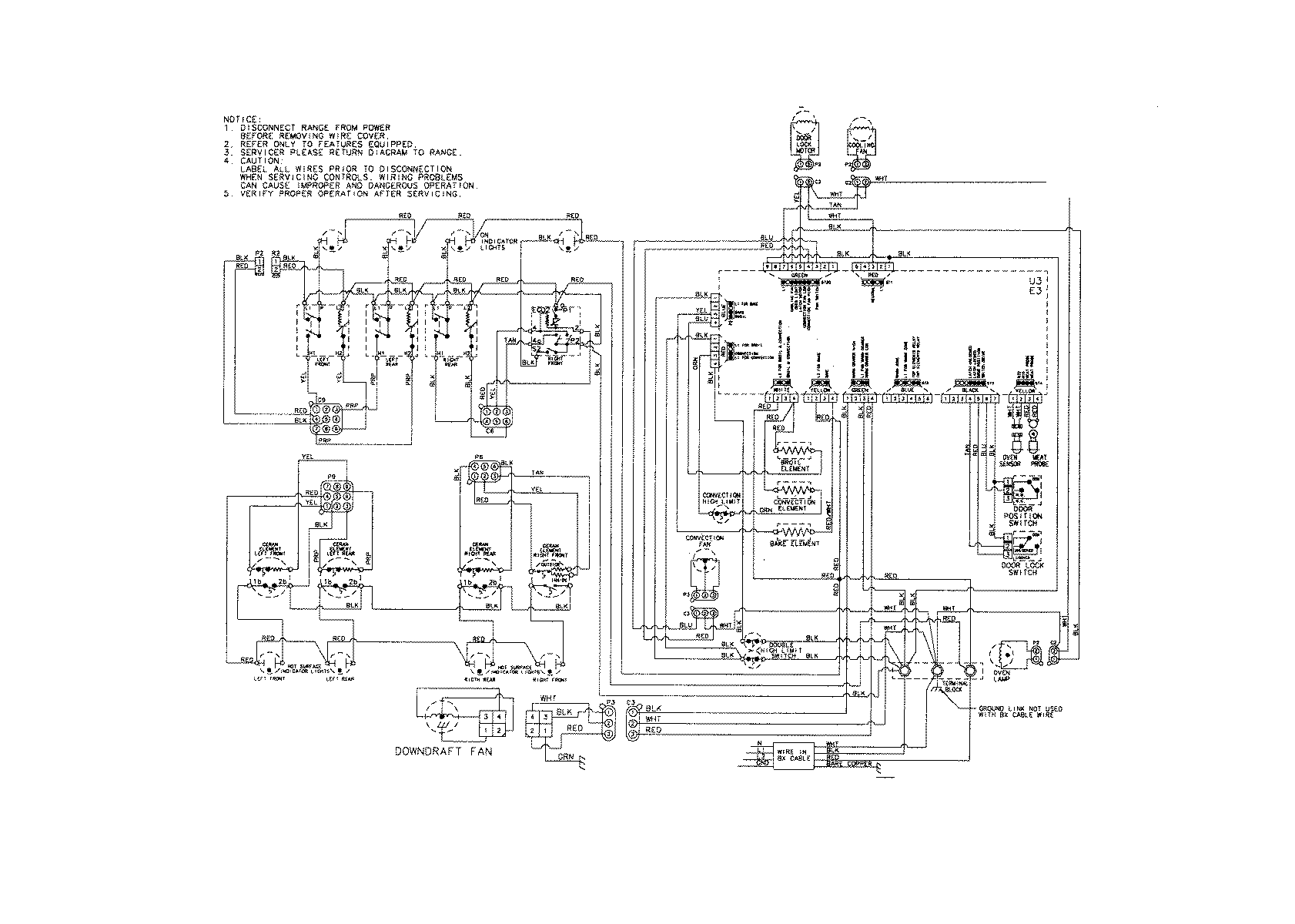 Jenn-Air JES9800BAB wiring information diagram