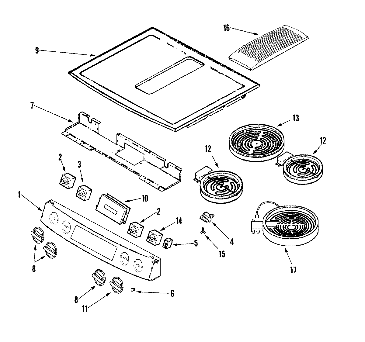 Jenn-Air JES9800BAF control panel/top asy diagram