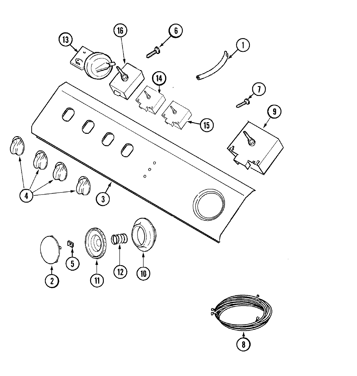 Maytag LAT9557AAQ control panel (lat9557aaq) diagram