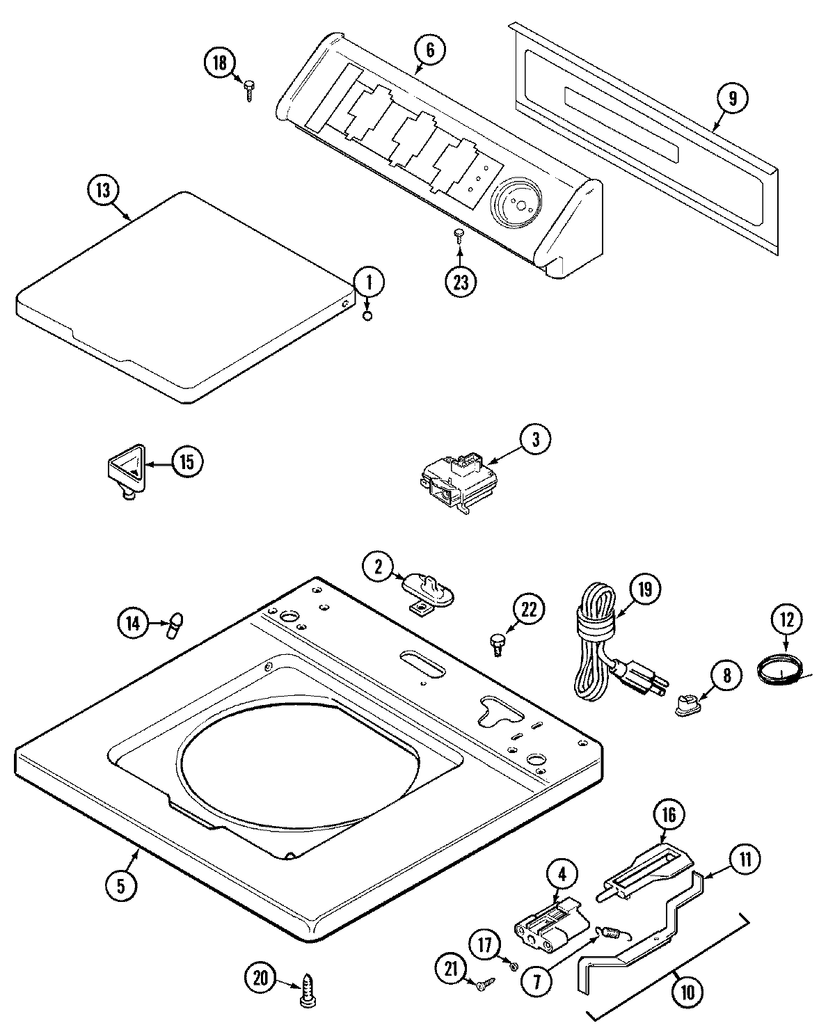 Maytag LAT9557AAQ top (lat9557aaq) diagram