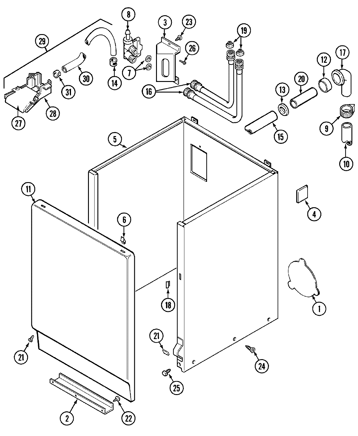 Maytag LAT9604AAL cabinet diagram