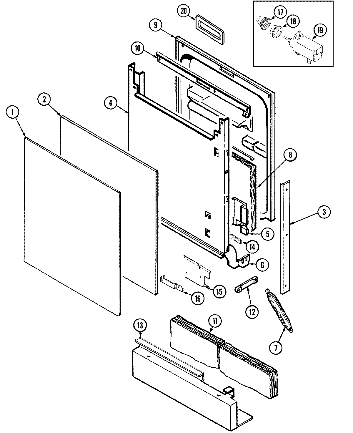 Maytag MDC4100AWE door diagram