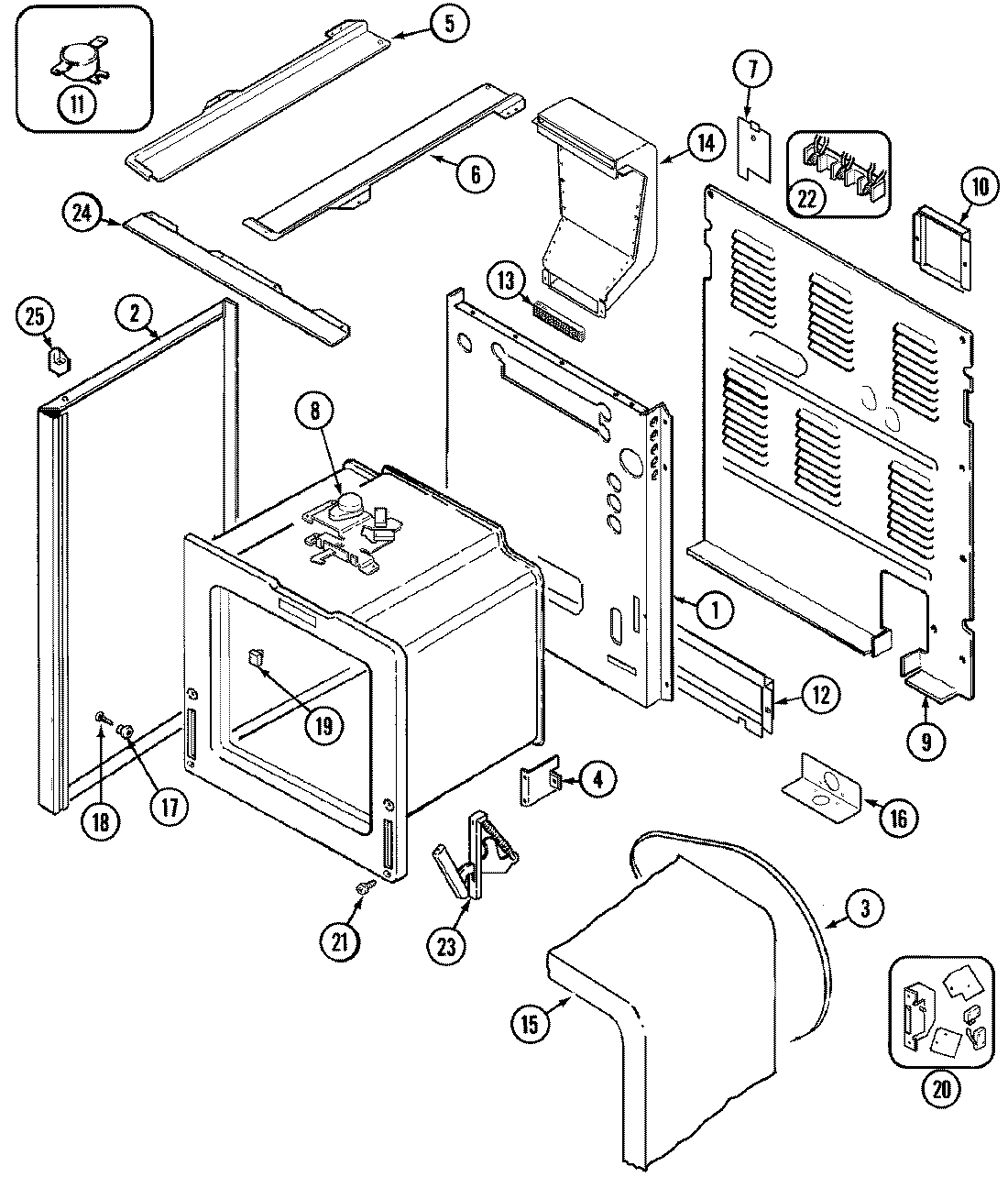 Maytag MER6750AAC body diagram