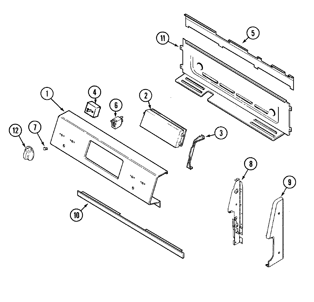 Maytag MER6750AAC control panel diagram