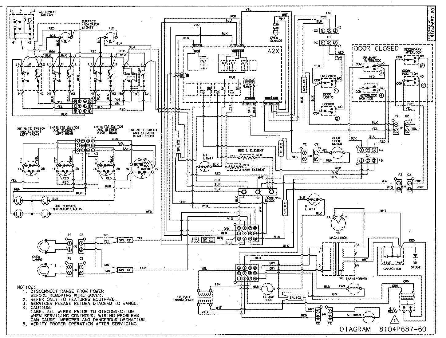 Maytag MER6750AAC wiring information diagram