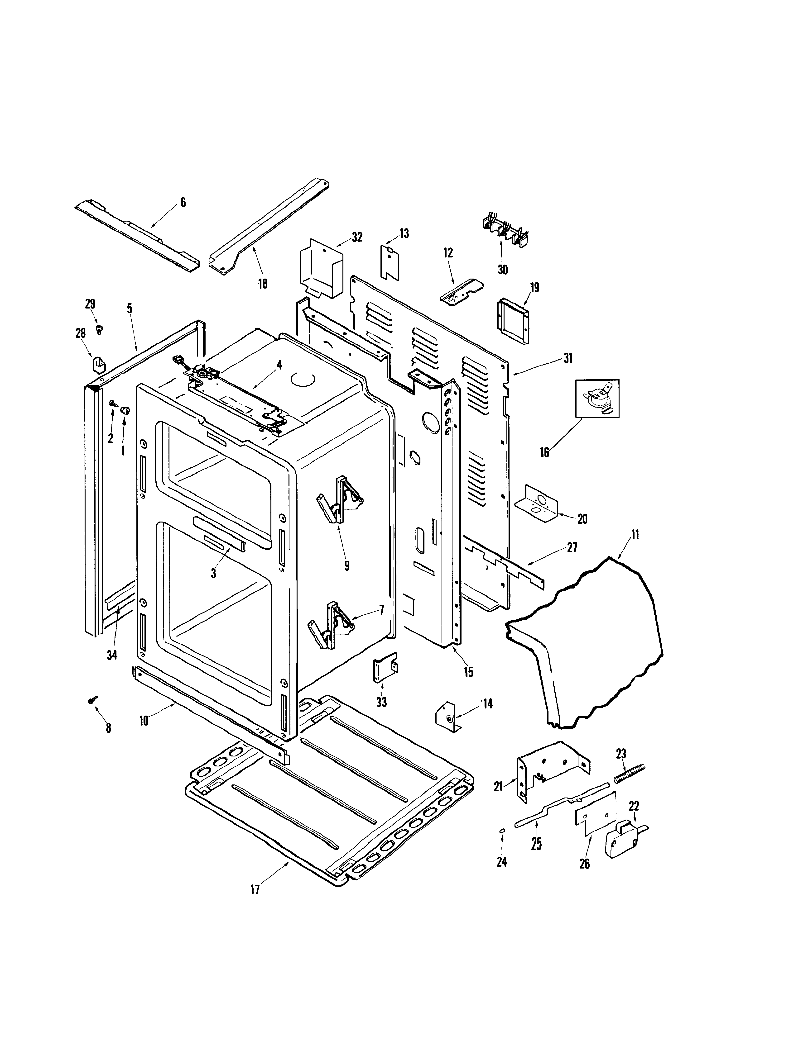 Maytag MER6765BAS body diagram