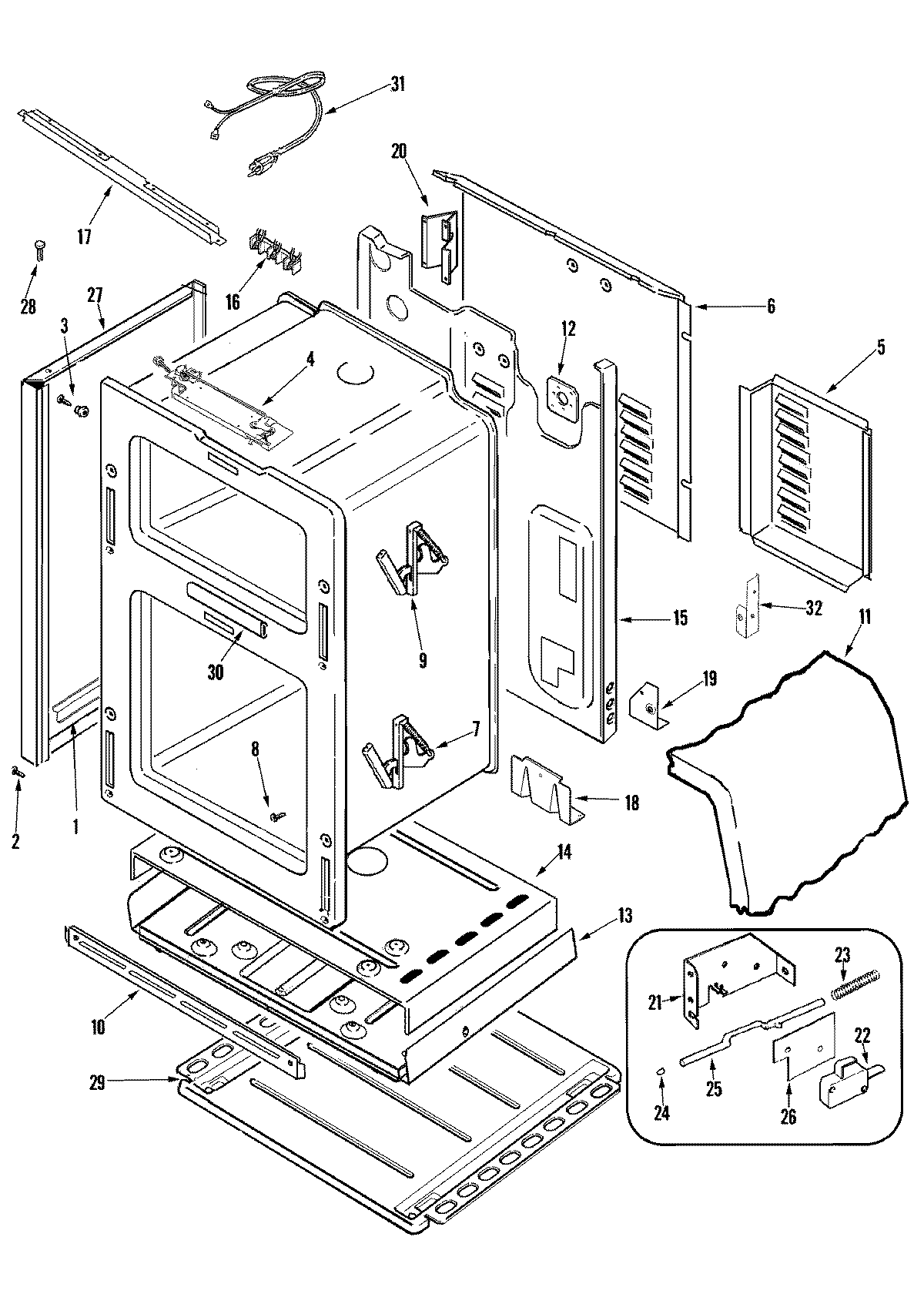 Maytag MGR6775BDQ body diagram