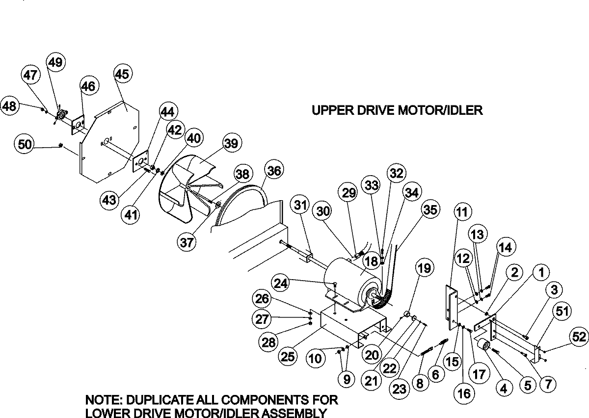 Maytag MLG31PCBWQ motor/idler assemblies diagram