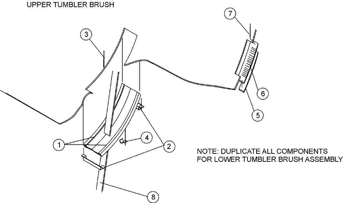 Maytag MLG31PCBWQ tumbler brush assembly diagram