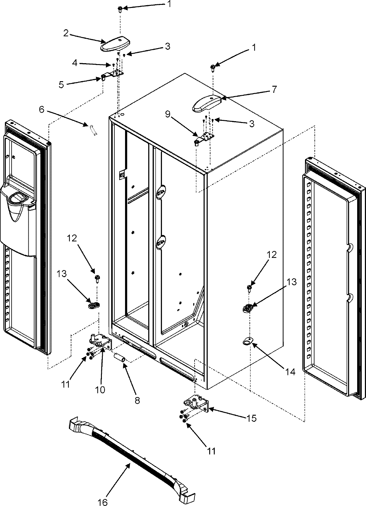 Maytag MSD2351KES hinges & toe grille diagram