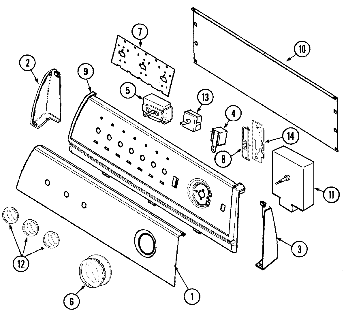 Maytag PYET444AZW control panel diagram