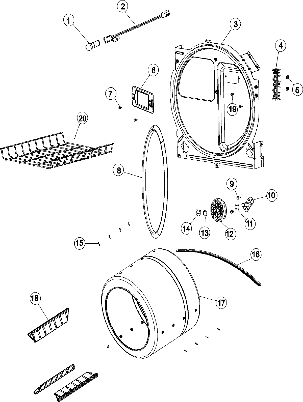 Maytag PYGT444AWW tumbler (series 12) diagram