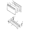 Amana RBK22AA0-P1143133NW oven door and backguard assy diagram