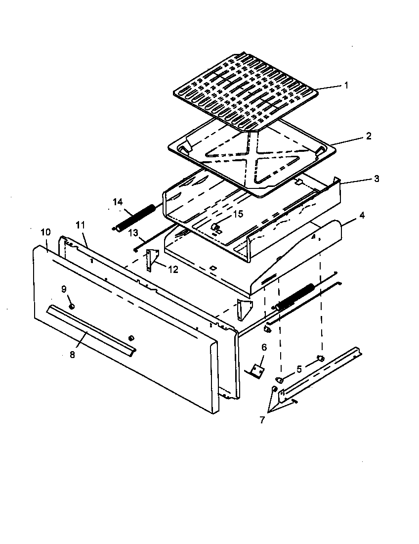 Amana RBK26AA-P1142749NW broiler drawer assy diagram
