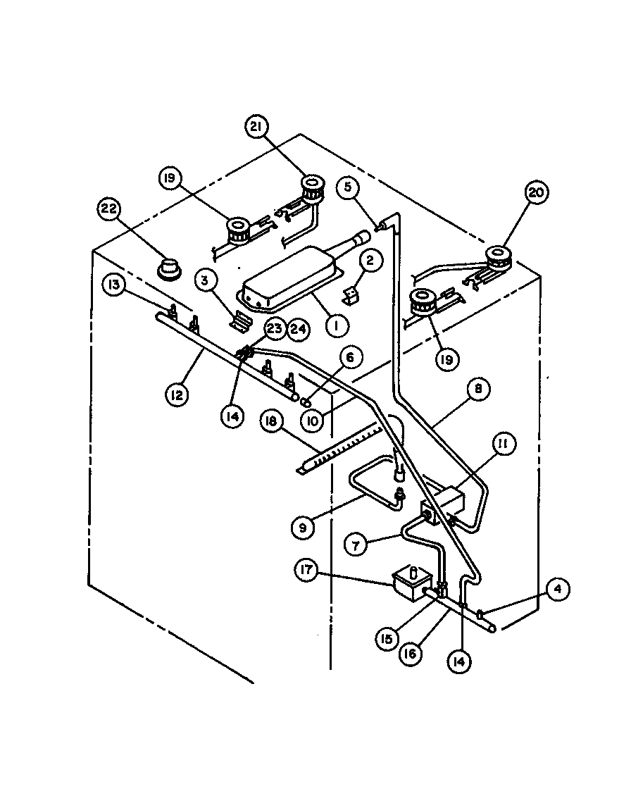Caloric RKD395 gas components diagram