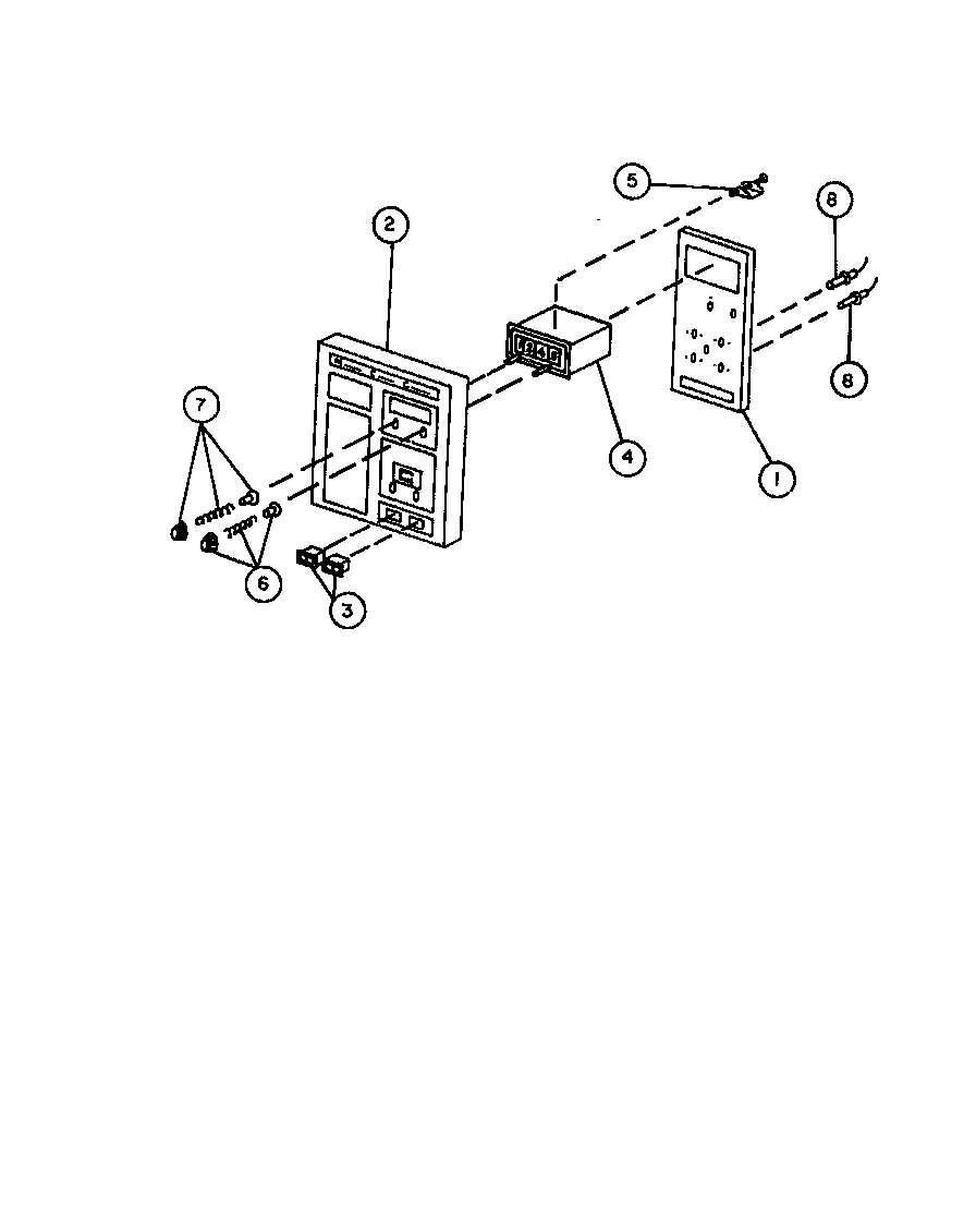 Caloric RKD395 upper control panel parts diagram