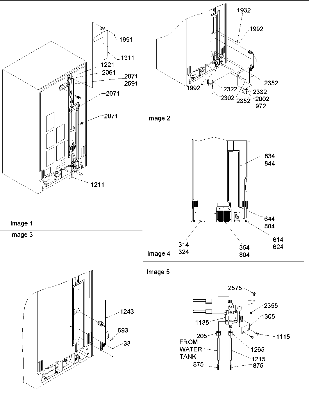 Amana SRD528VE-P1320402WE cabinet back diagram