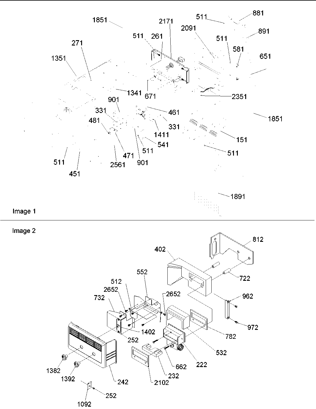 Amana SRD528VE-P1320402WE ice maker/control assy diagram