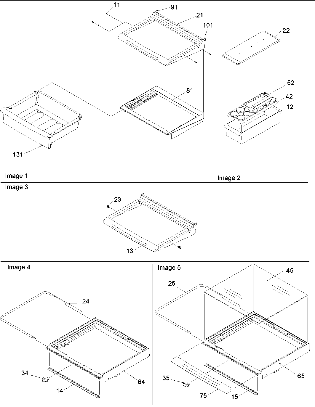Amana SSD522VS-P1320307WS deli, shelves & crisper assy diagram