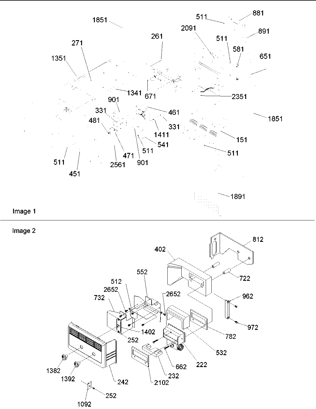 Amana SSD522VS-P1320307WS ice maker/control assy diagram