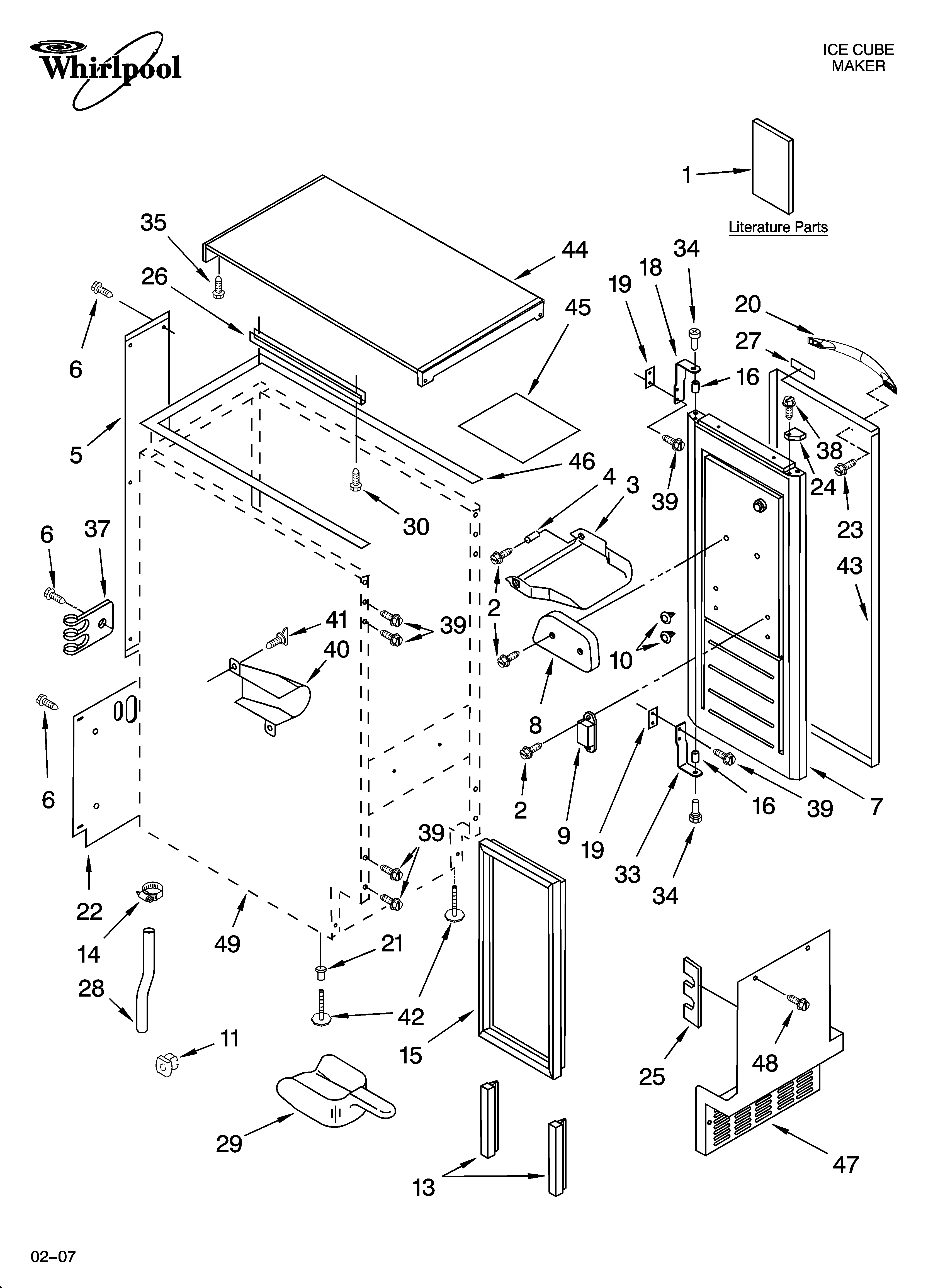 Whirlpool GI15NFRTB0 cabinet liner and door parts diagram