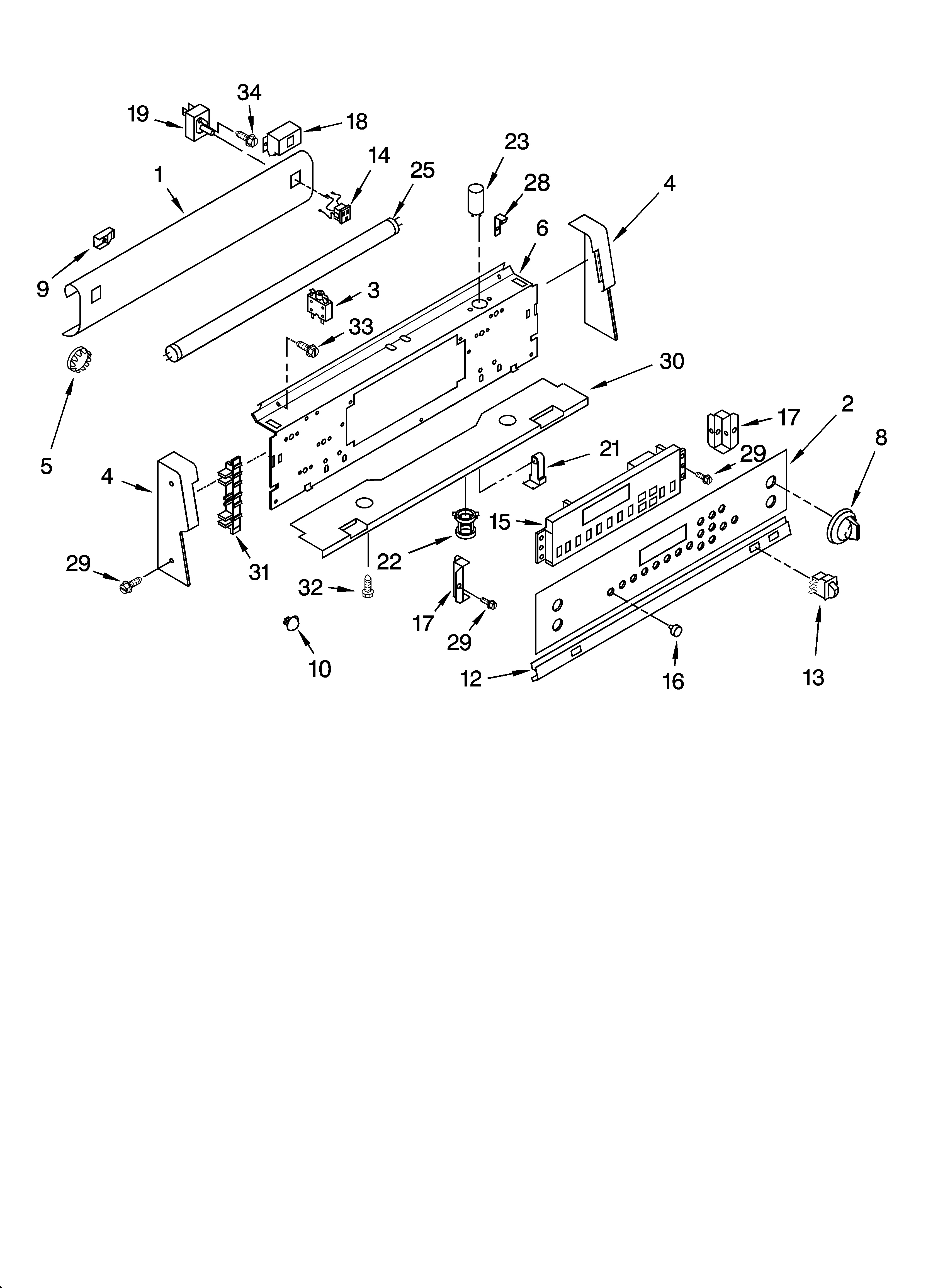 Whirlpool GLP84200 control panel parts diagram