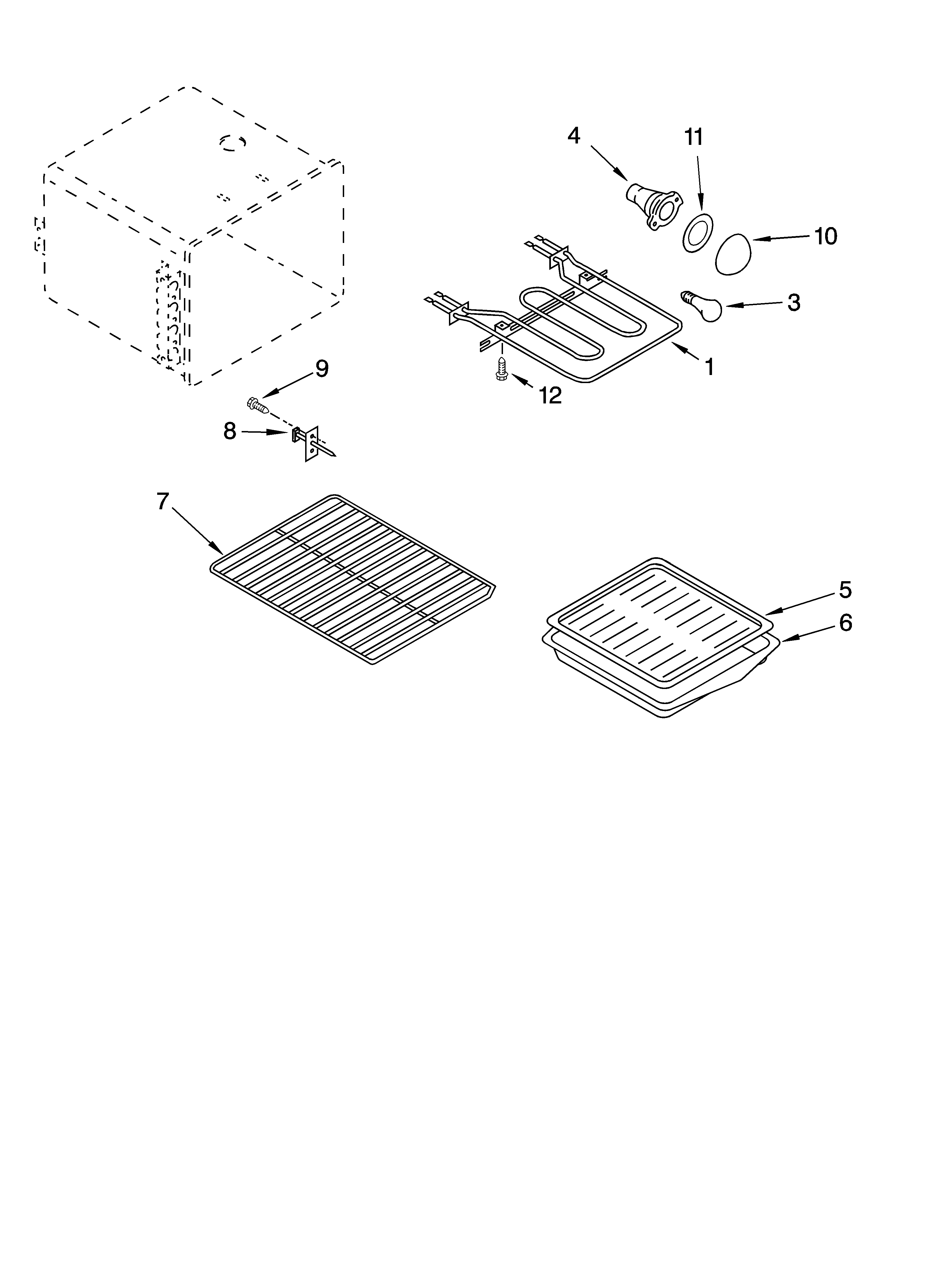 Whirlpool GLP84200 oven parts diagram