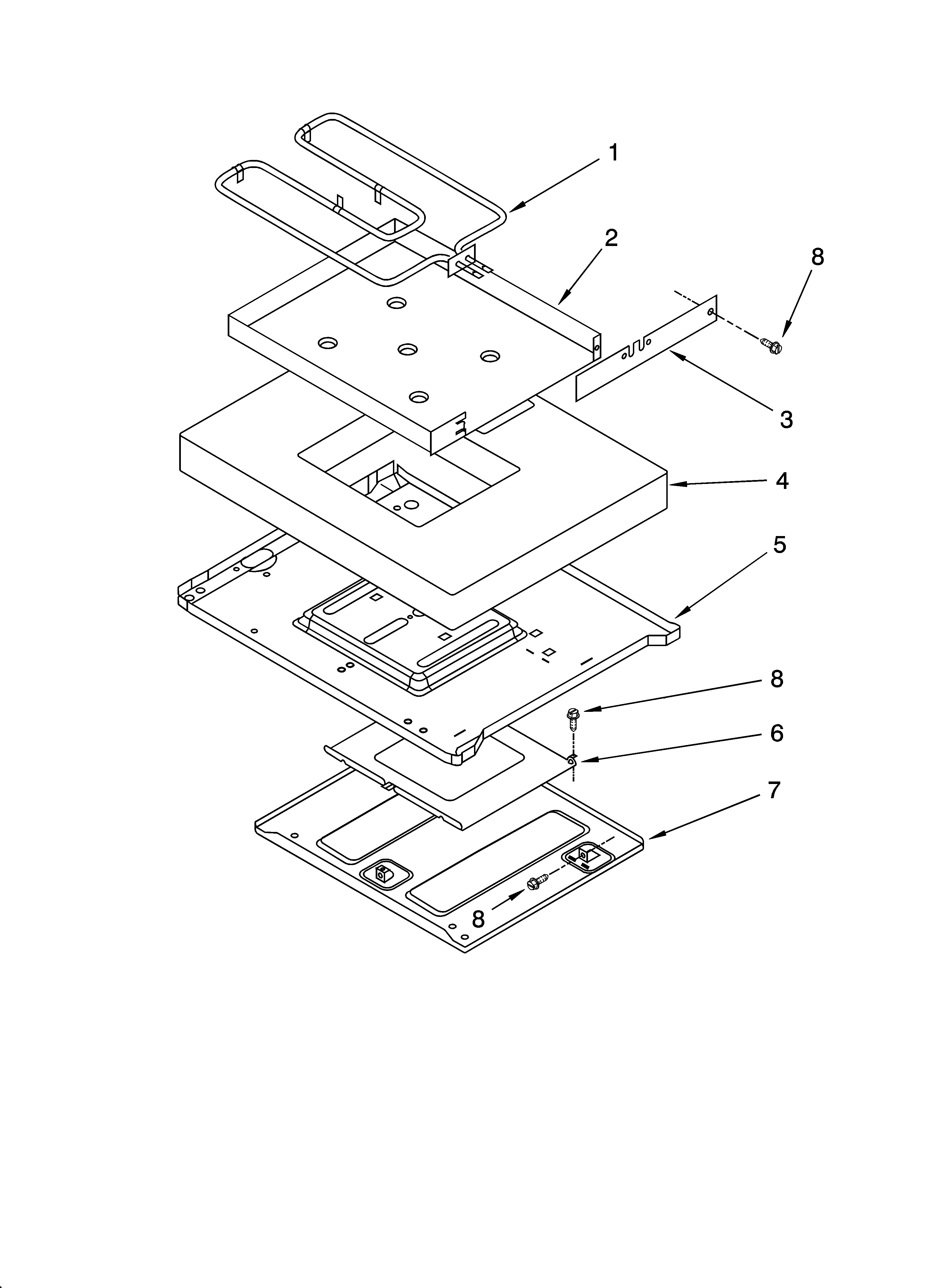 Whirlpool GLP84200 hidden bake parts, miscellaneous parts diagram