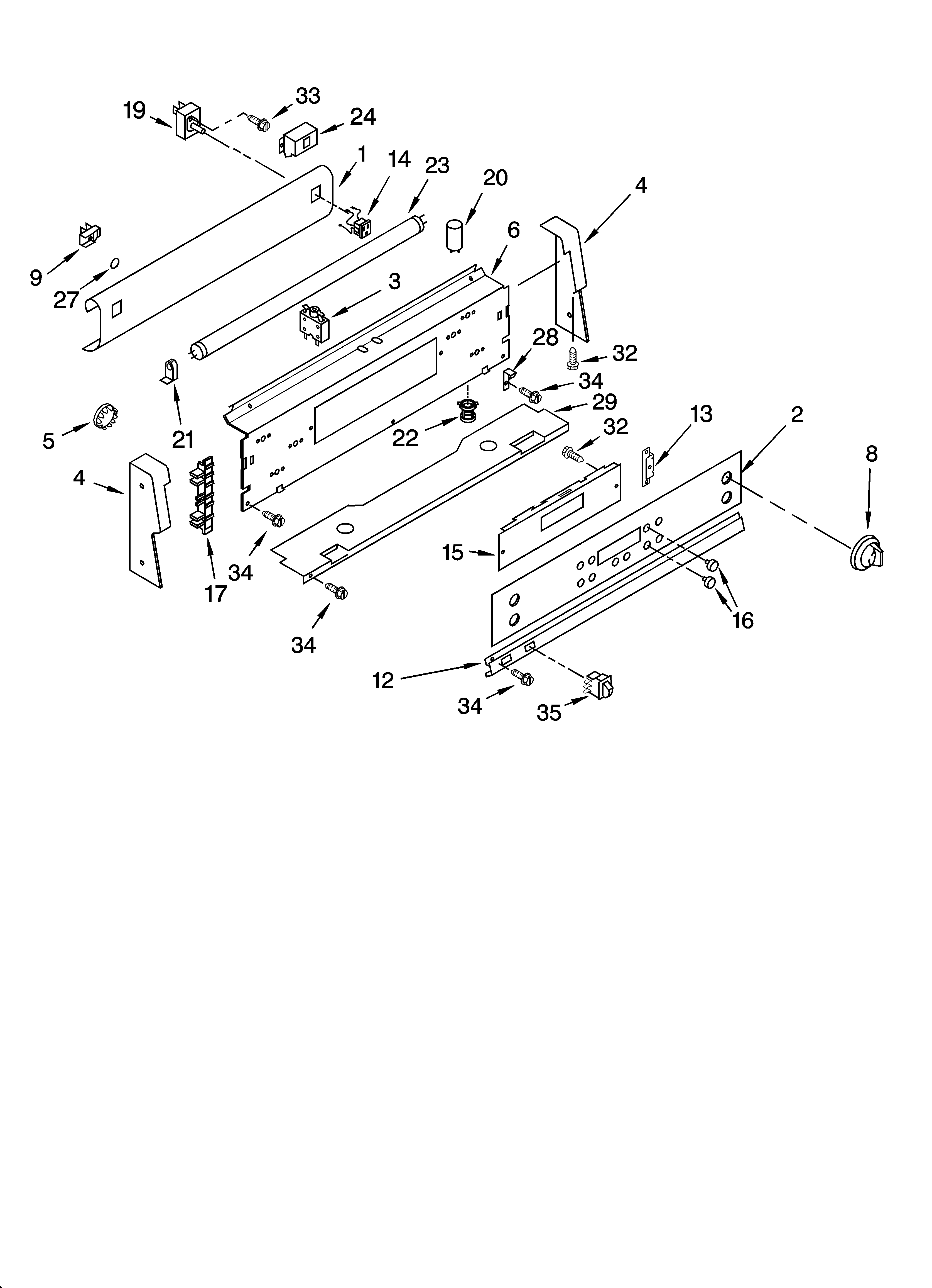Whirlpool GLP85200 control panel parts diagram