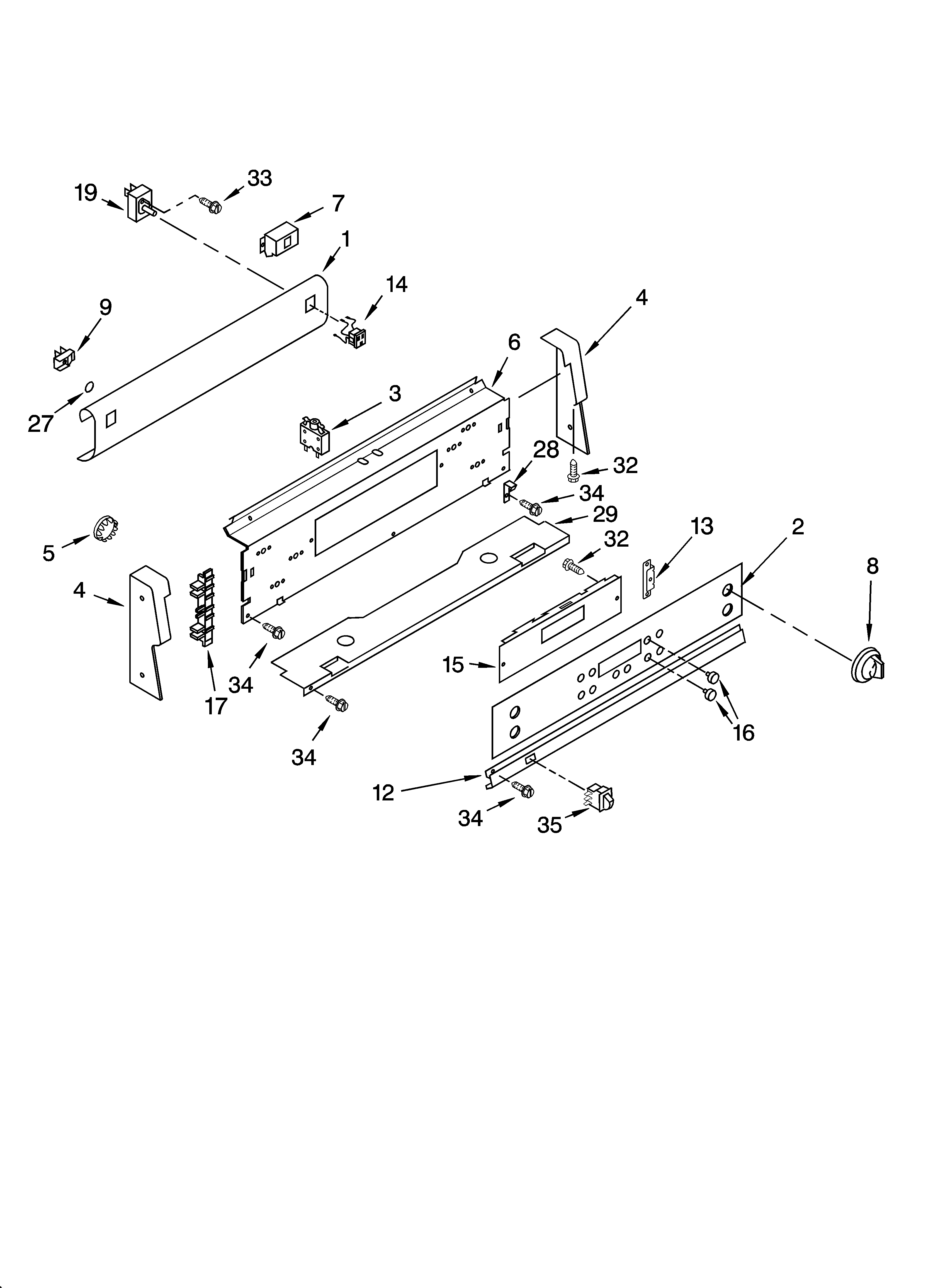 Whirlpool GLSP85900 control panel parts diagram