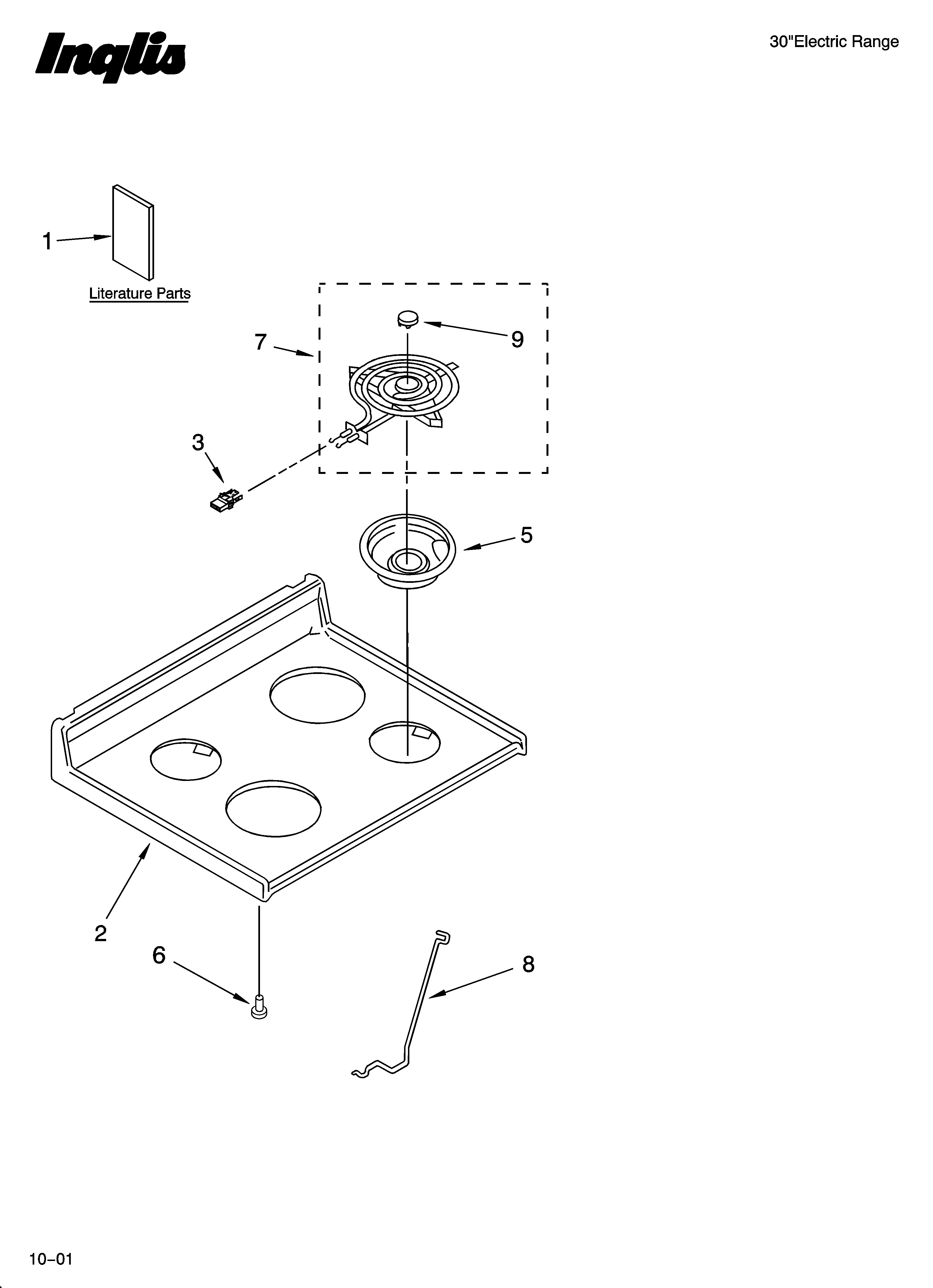 Inglis IKE33310 cooktop parts diagram