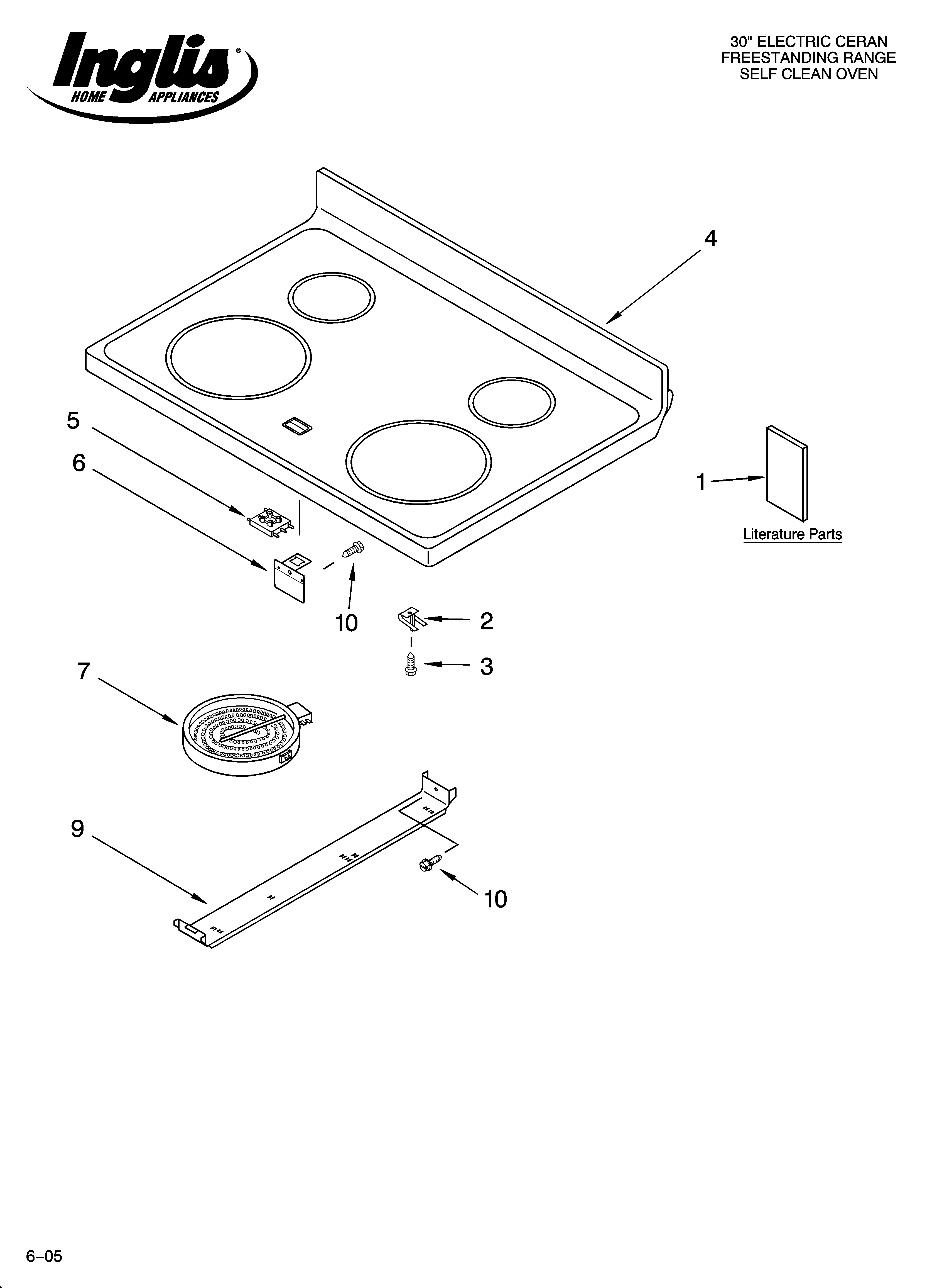 Inglis IMP85800 cooktop parts diagram
