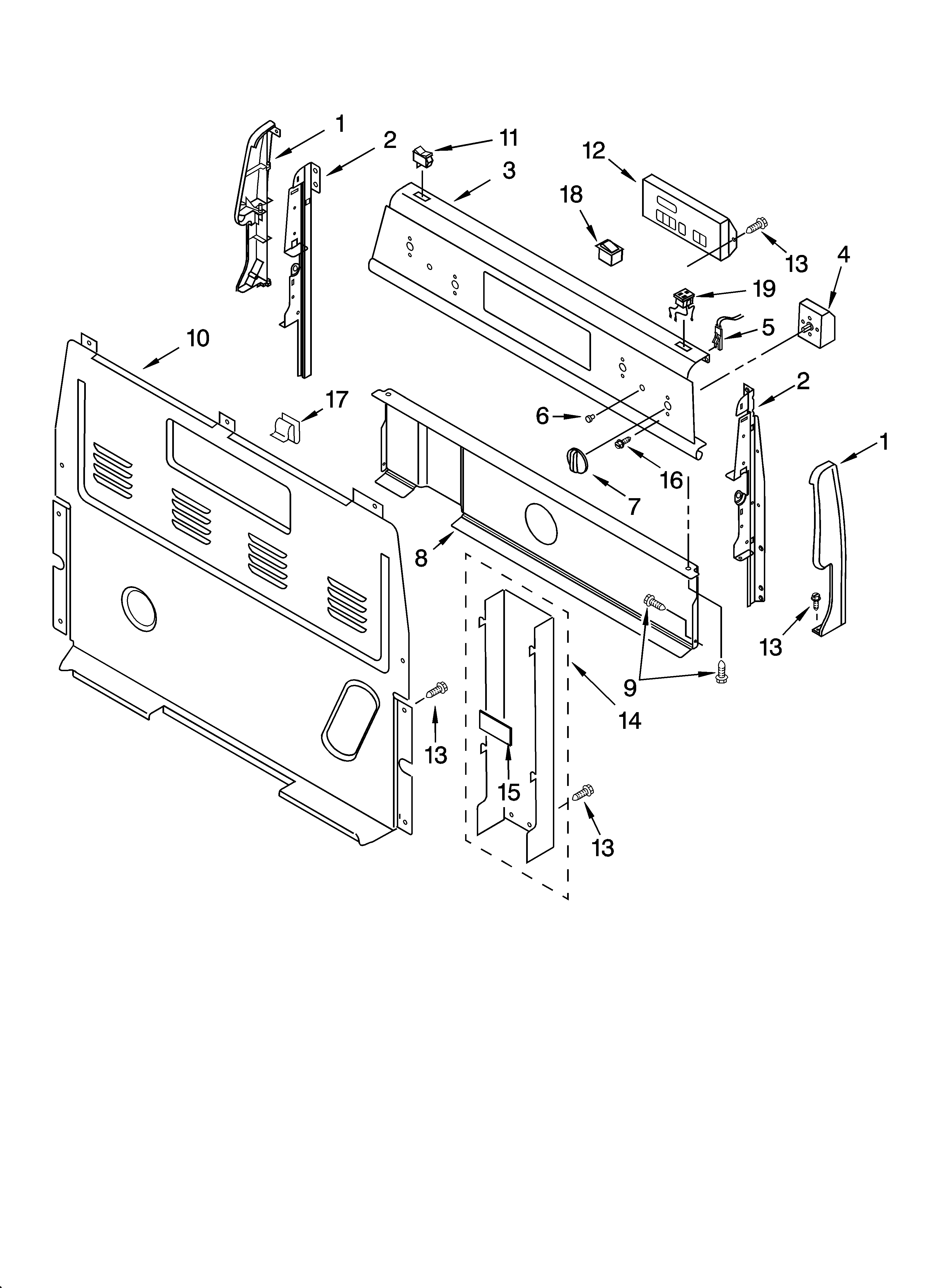 Inglis IMP85800 control panel parts diagram