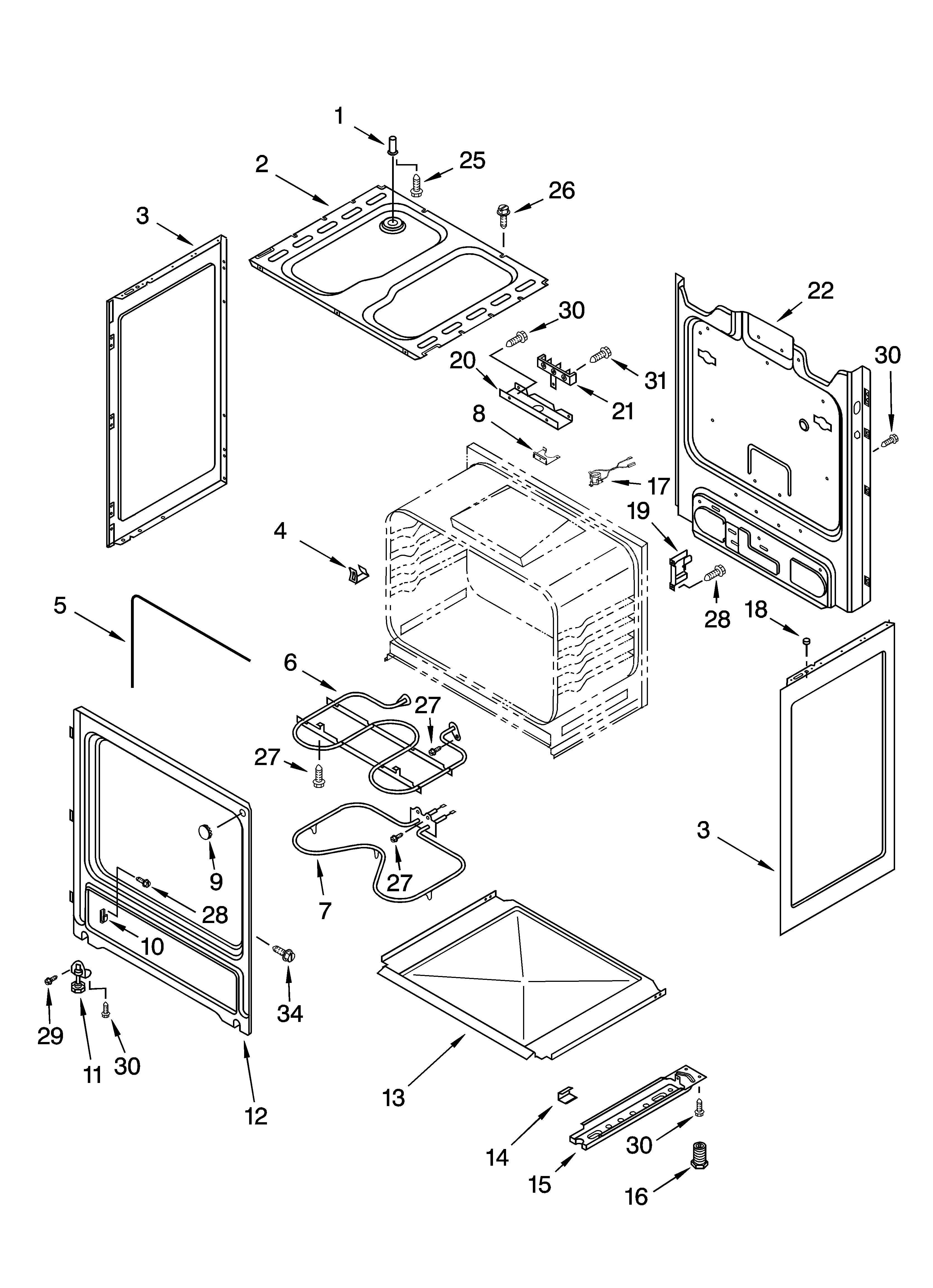 Roper RME32300 chassis parts diagram