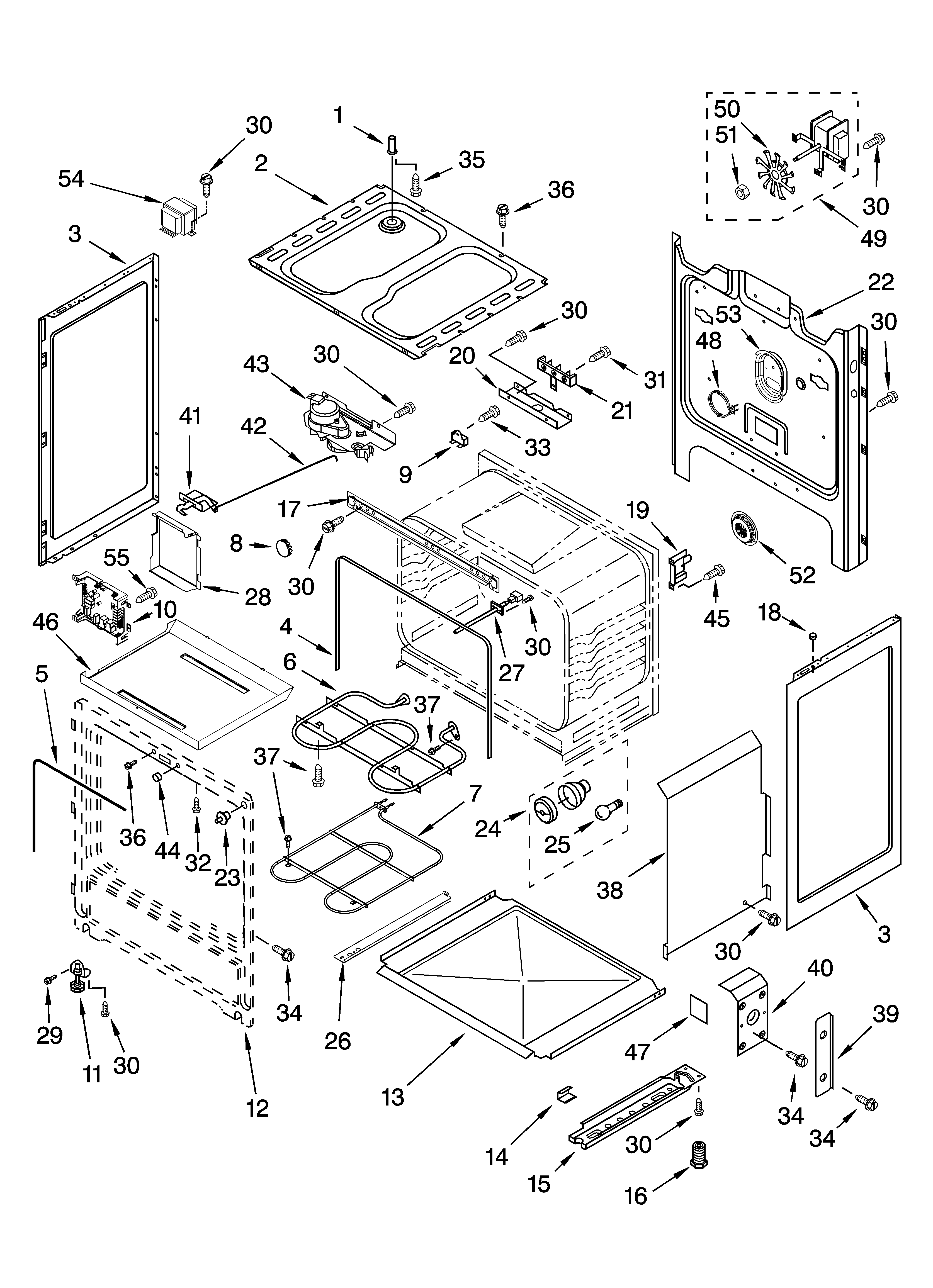 Whirlpool WERC3100PQ0 chassis parts diagram