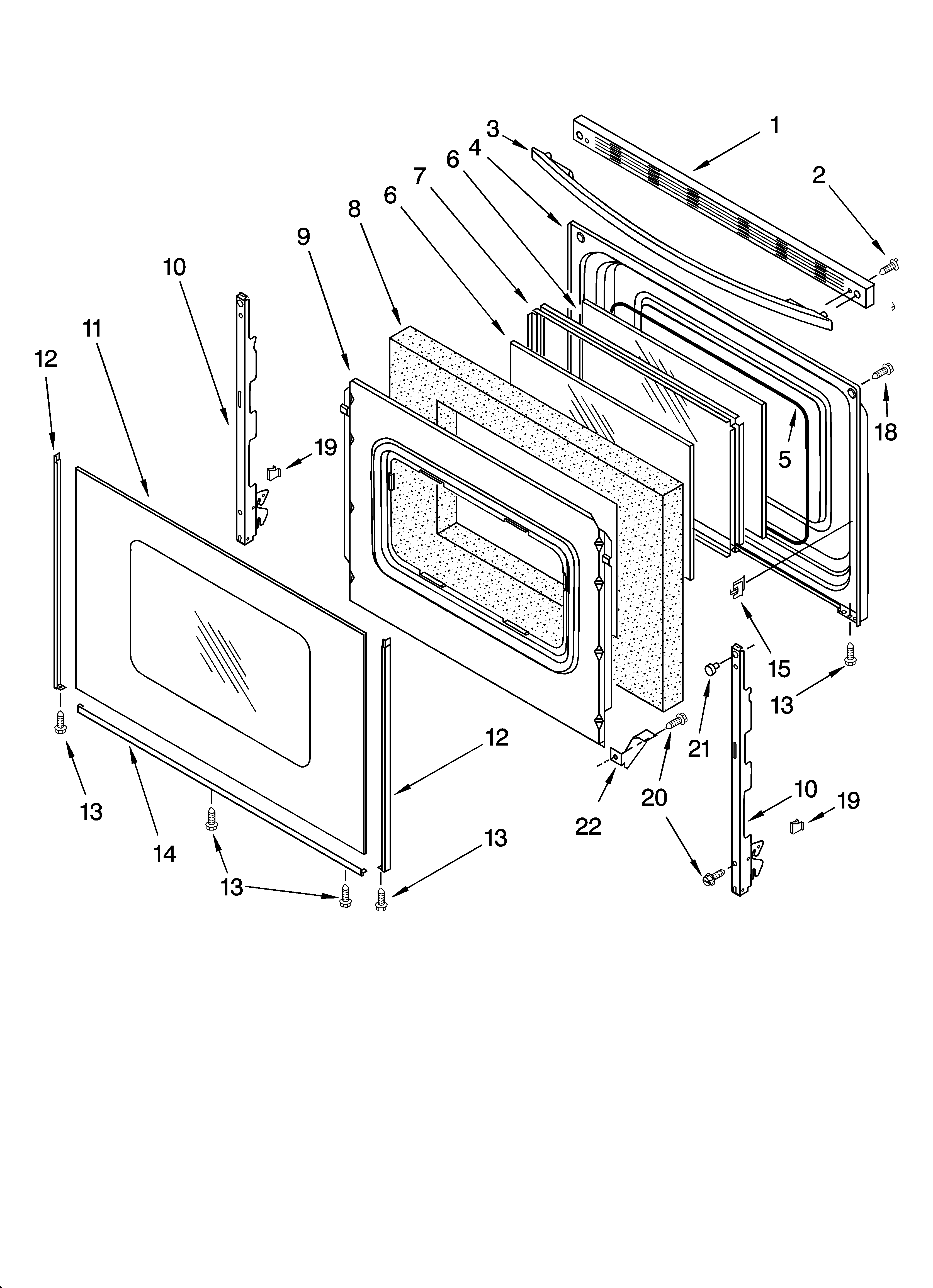 Whirlpool WERC3100PQ0 door parts, miscellaneous parts diagram