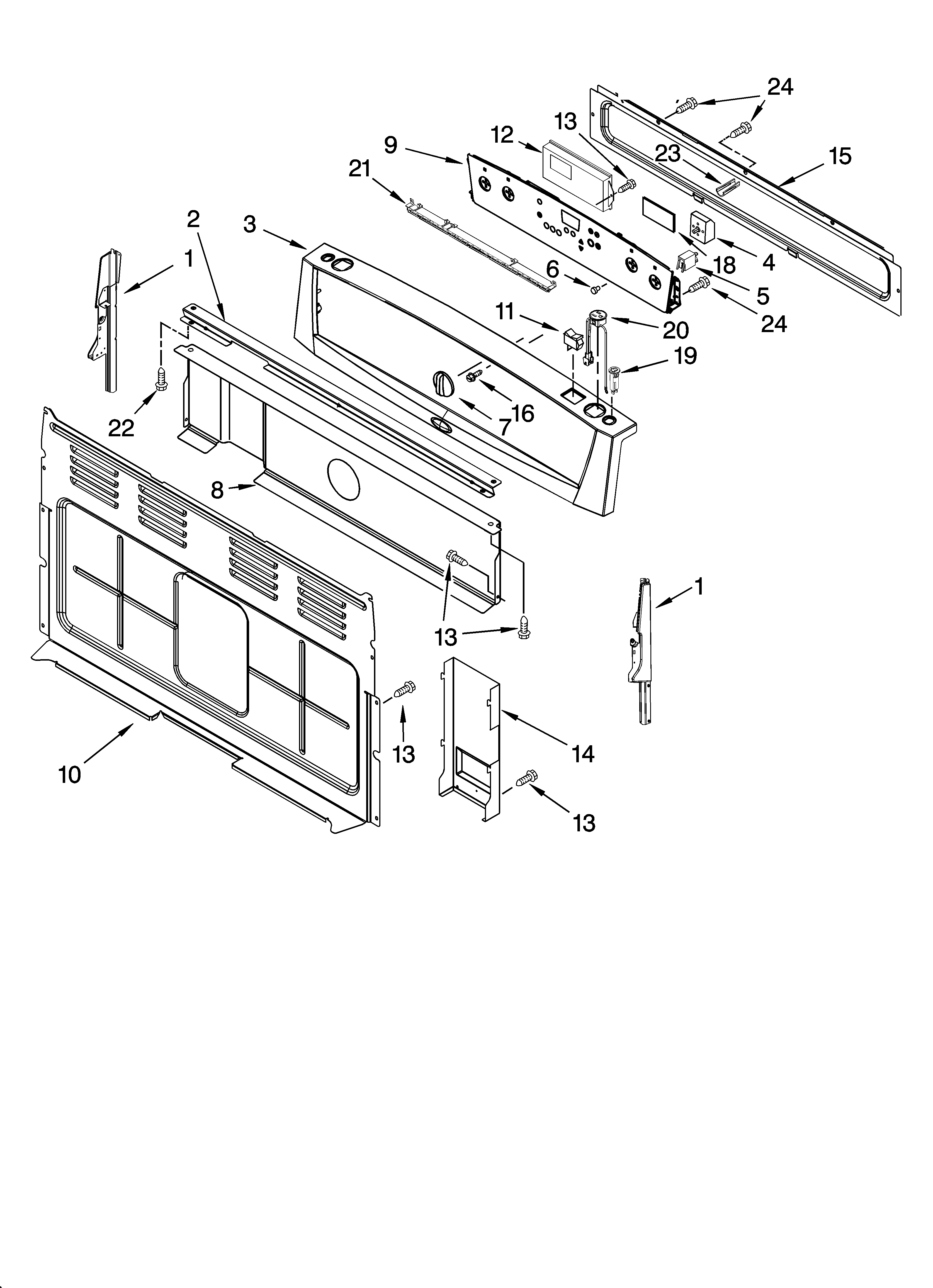 Whirlpool WERE4100PQ0 control panel parts diagram