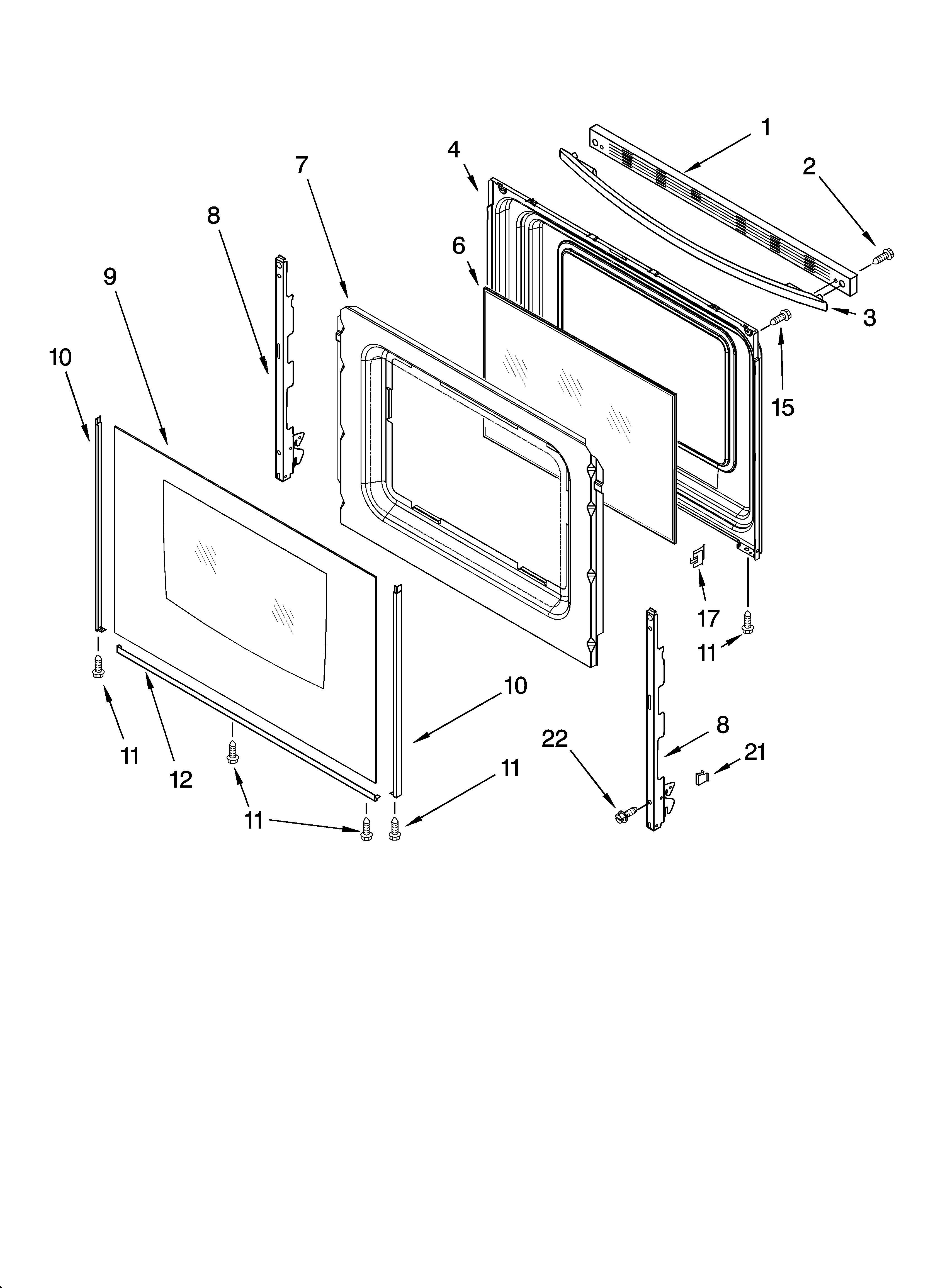 Whirlpool WERE4200PQ0 door parts, miscellaneous parts diagram