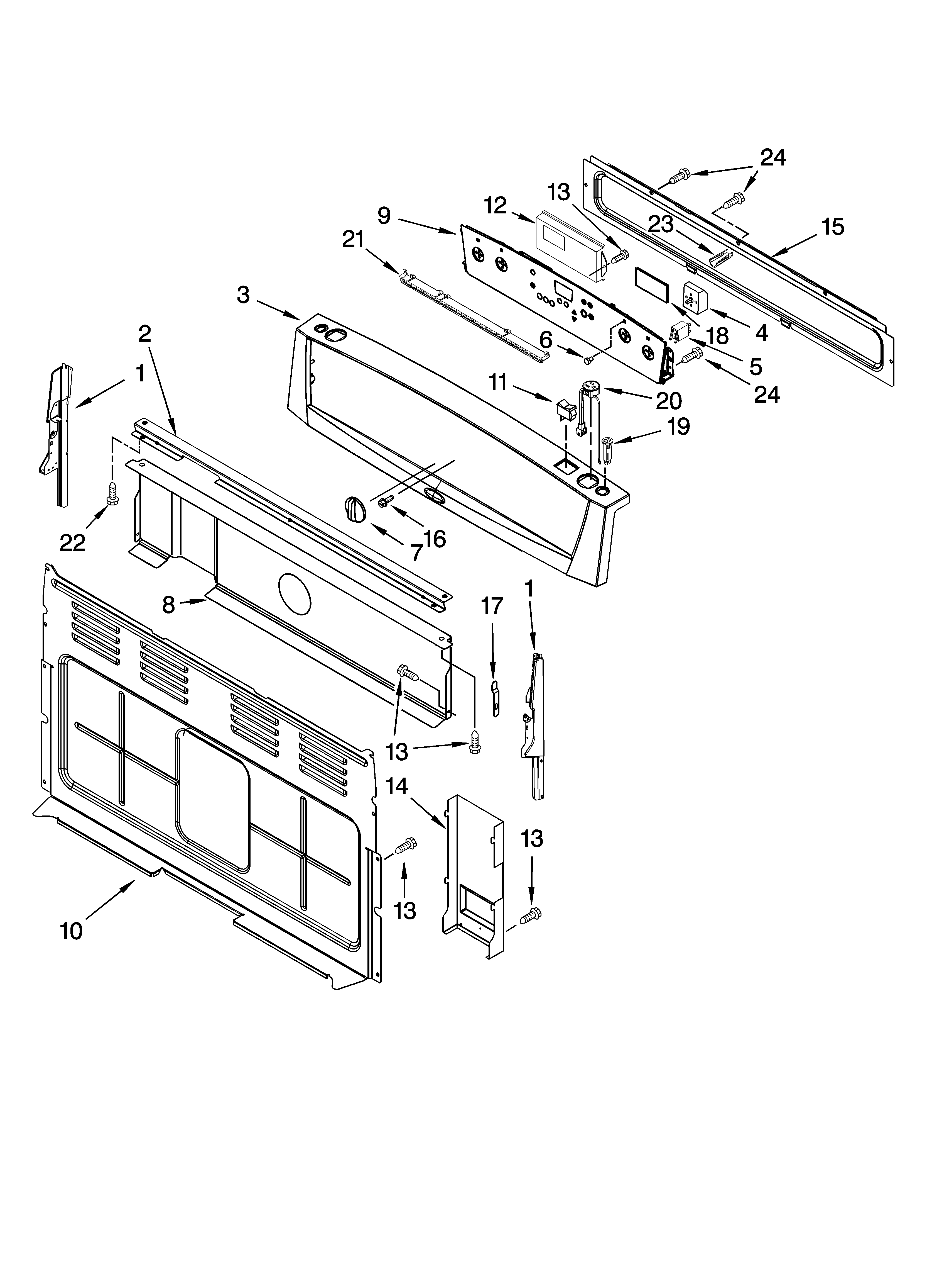 Whirlpool WERP3100PT0 control panel parts diagram