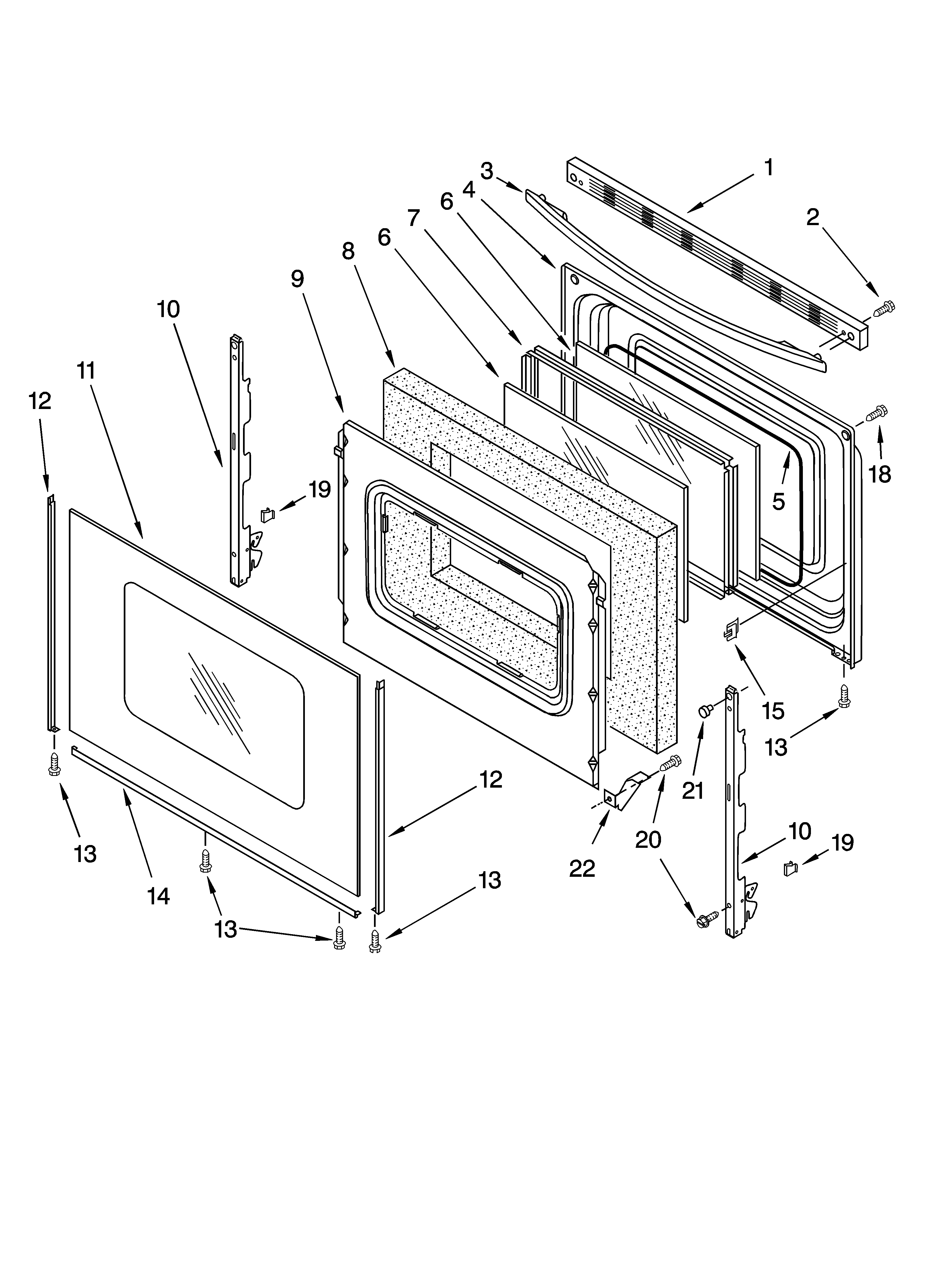 Whirlpool WERP3100PT0 door parts, miscellaneous parts diagram