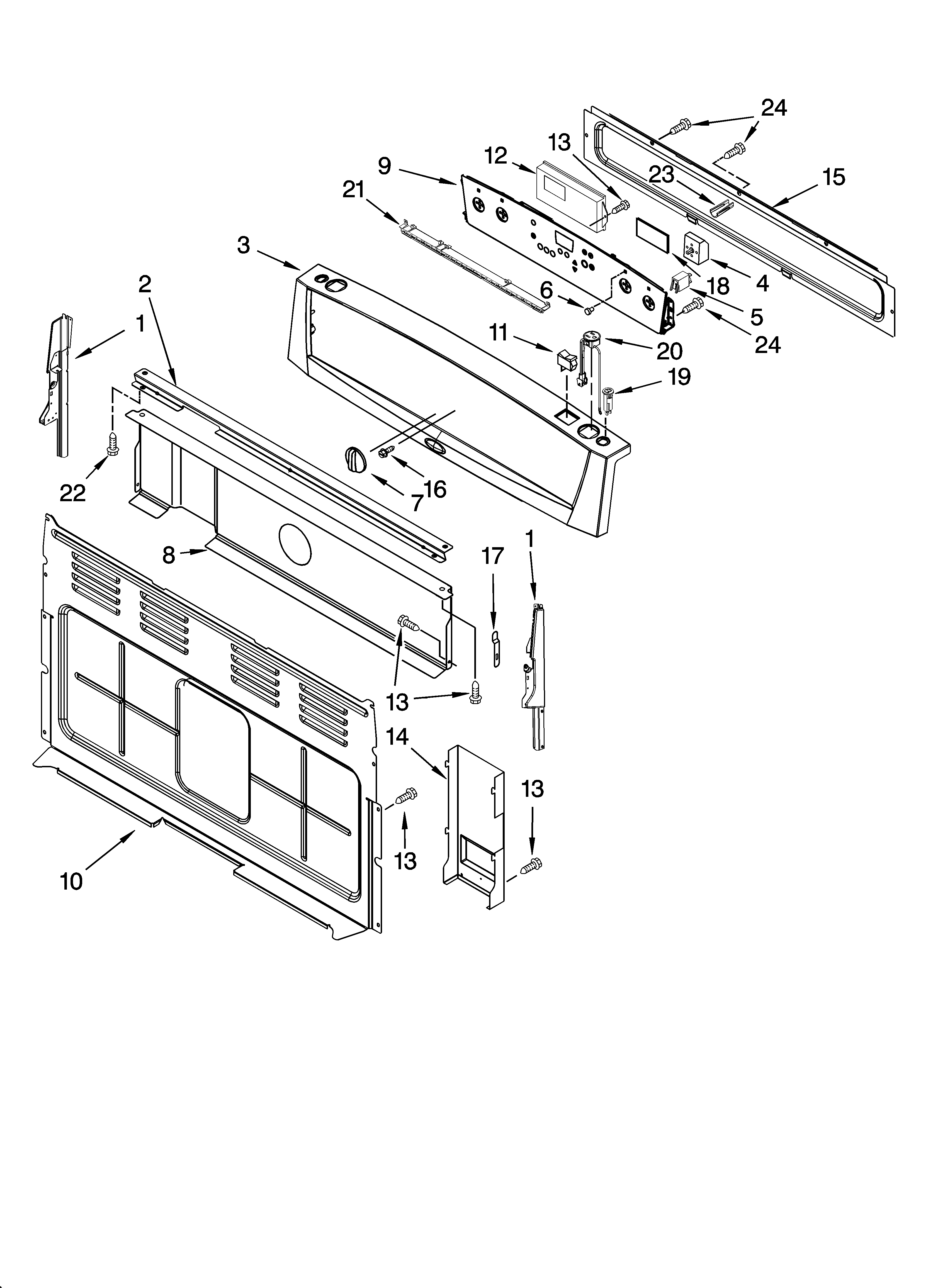 Whirlpool WERP3200PQ0 control panel parts diagram